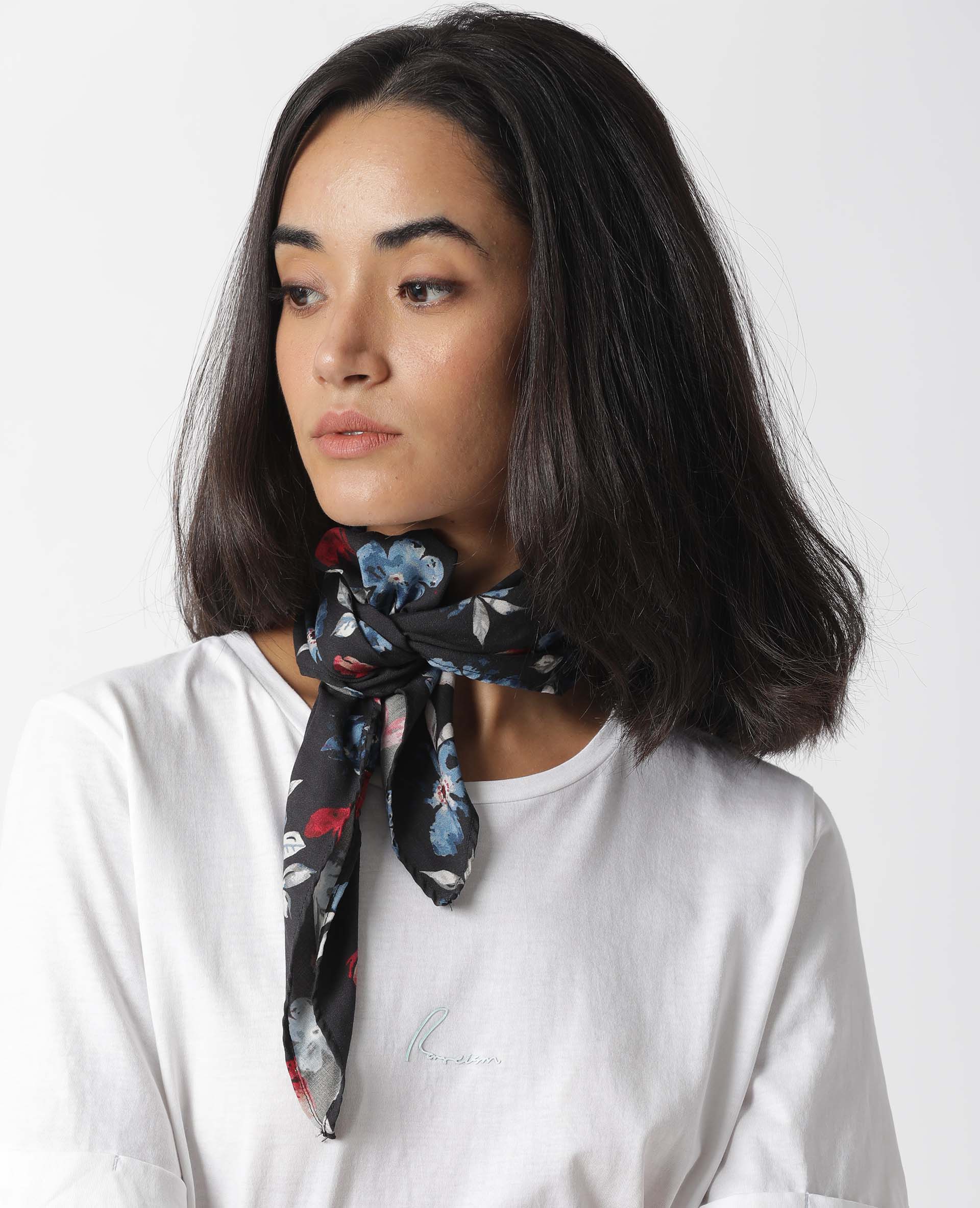 Rareism Women's Koa Navy Floral Print Scarf - Main Image