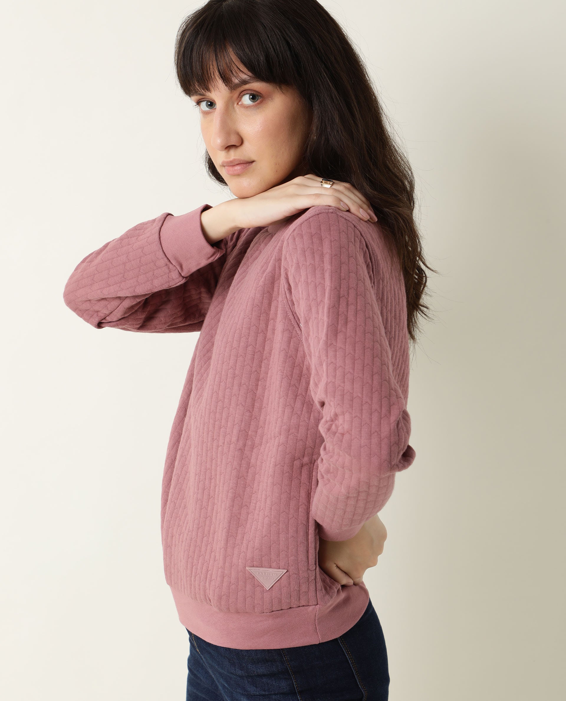 Rareism Women Sid Pink Sweatshirt Solid