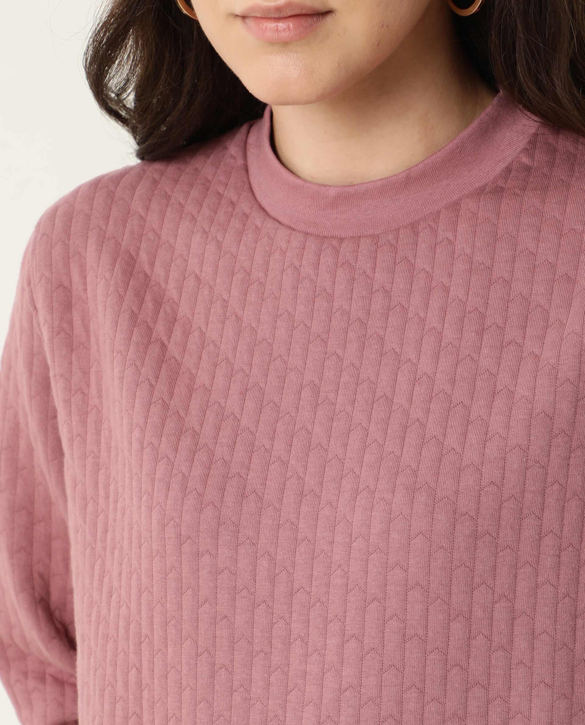 Rareism Women Sid Pink Sweatshirt Solid