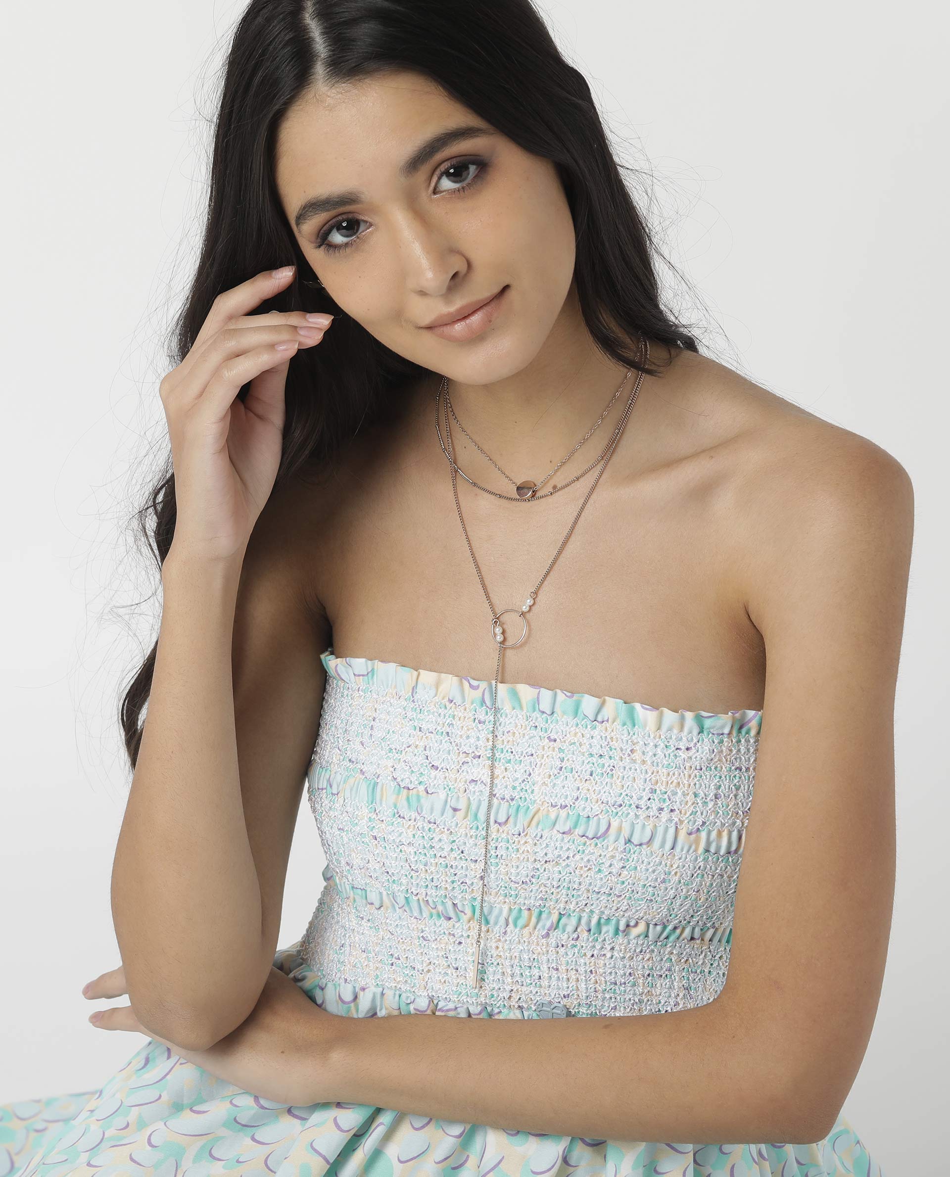 Rareism Women Toki Purple Dress Cotton Satin Fabric Sleeveless Printed