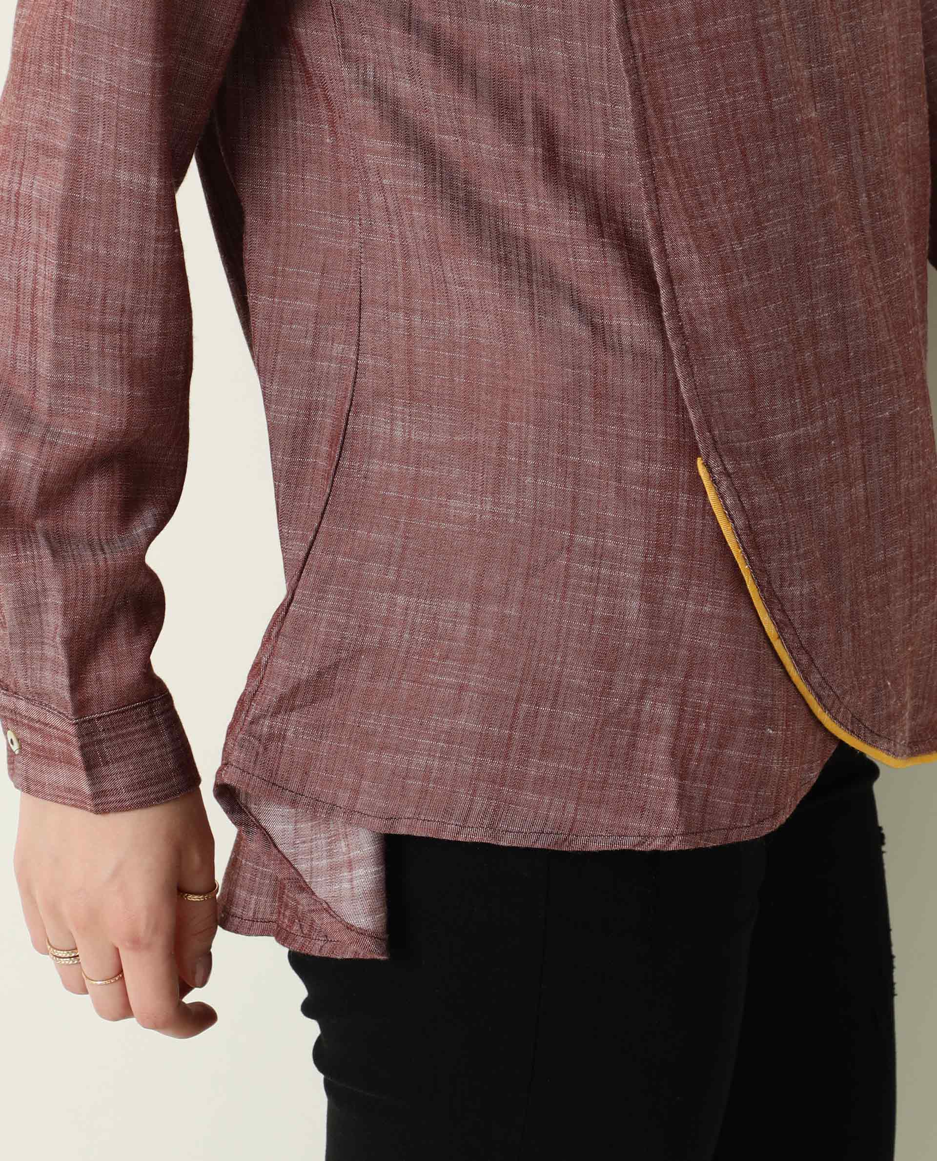 Rareism Womens Kara Brown Top Polycotton Fabric Full Sleeves Collar Neck