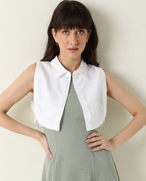 Buy Floret - White Collared Short Overlay| Rareism