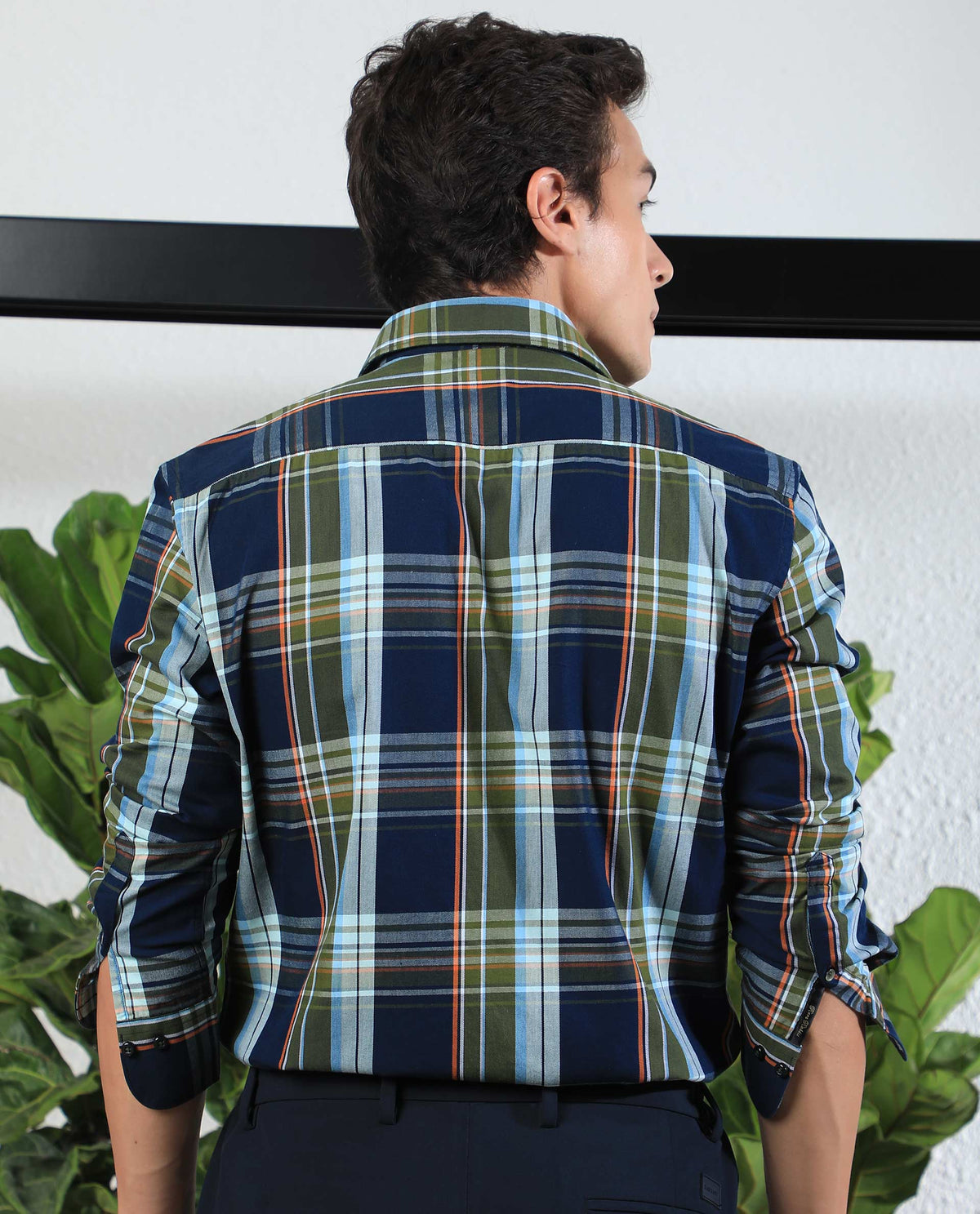 Rare Rabbit Men's Assis Green Cotton Fabric Full Sleeves Checks Shirt