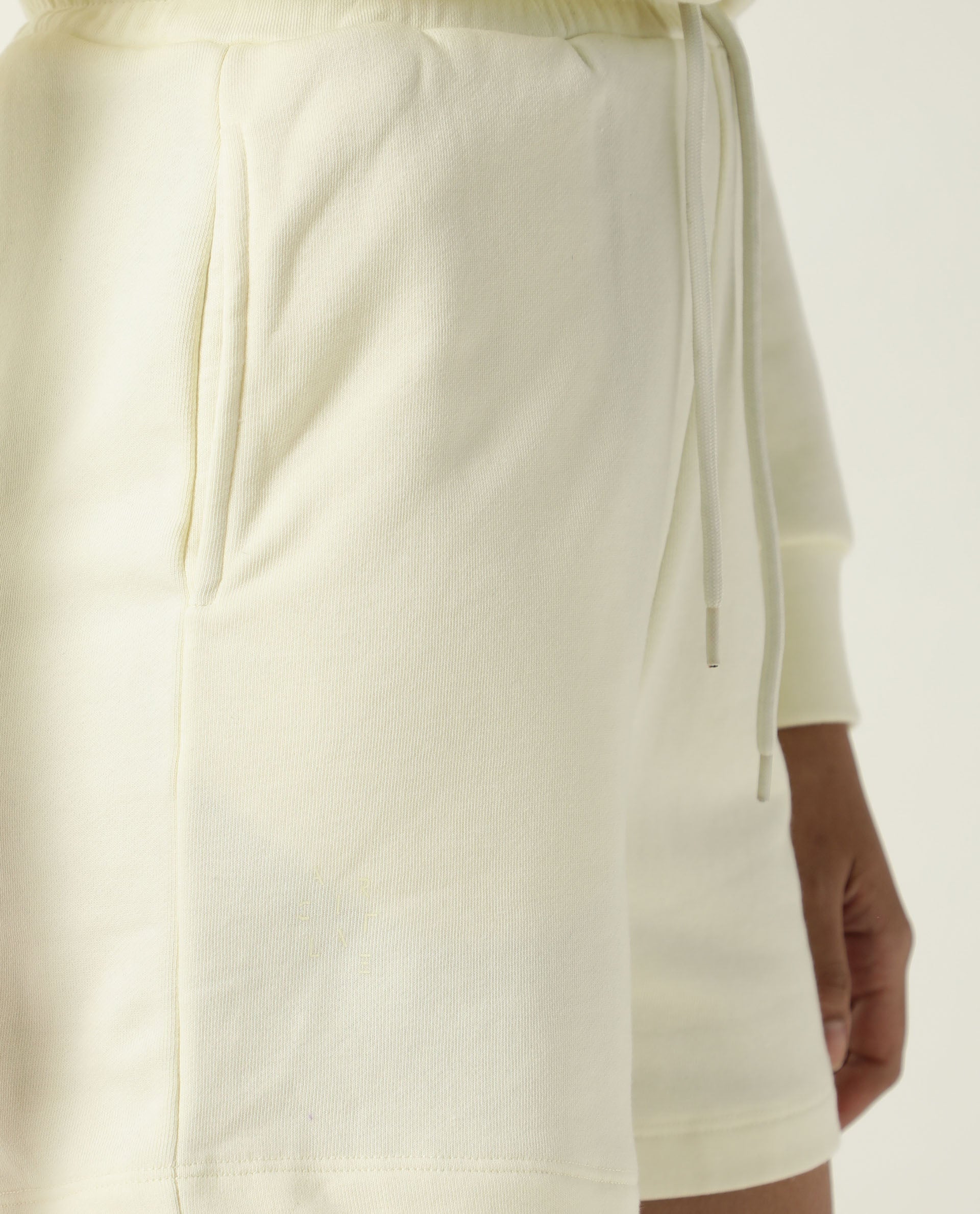 Rareism Women Ciri Light Yellow Cotton Poly Fabric Relaxed Fit Solid Mid Rise Shorts