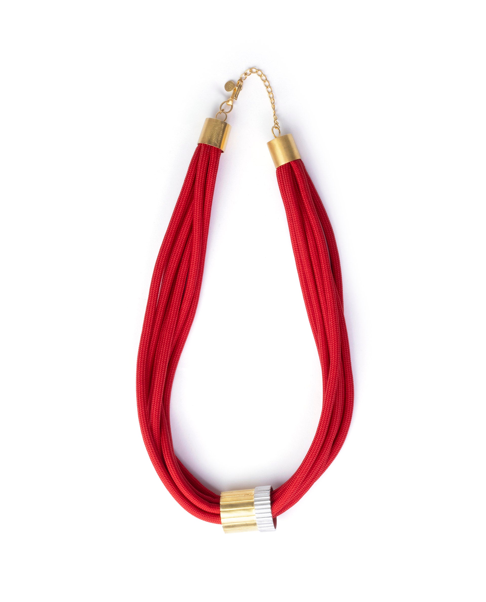 Rareism Women Impression Red Neckalce