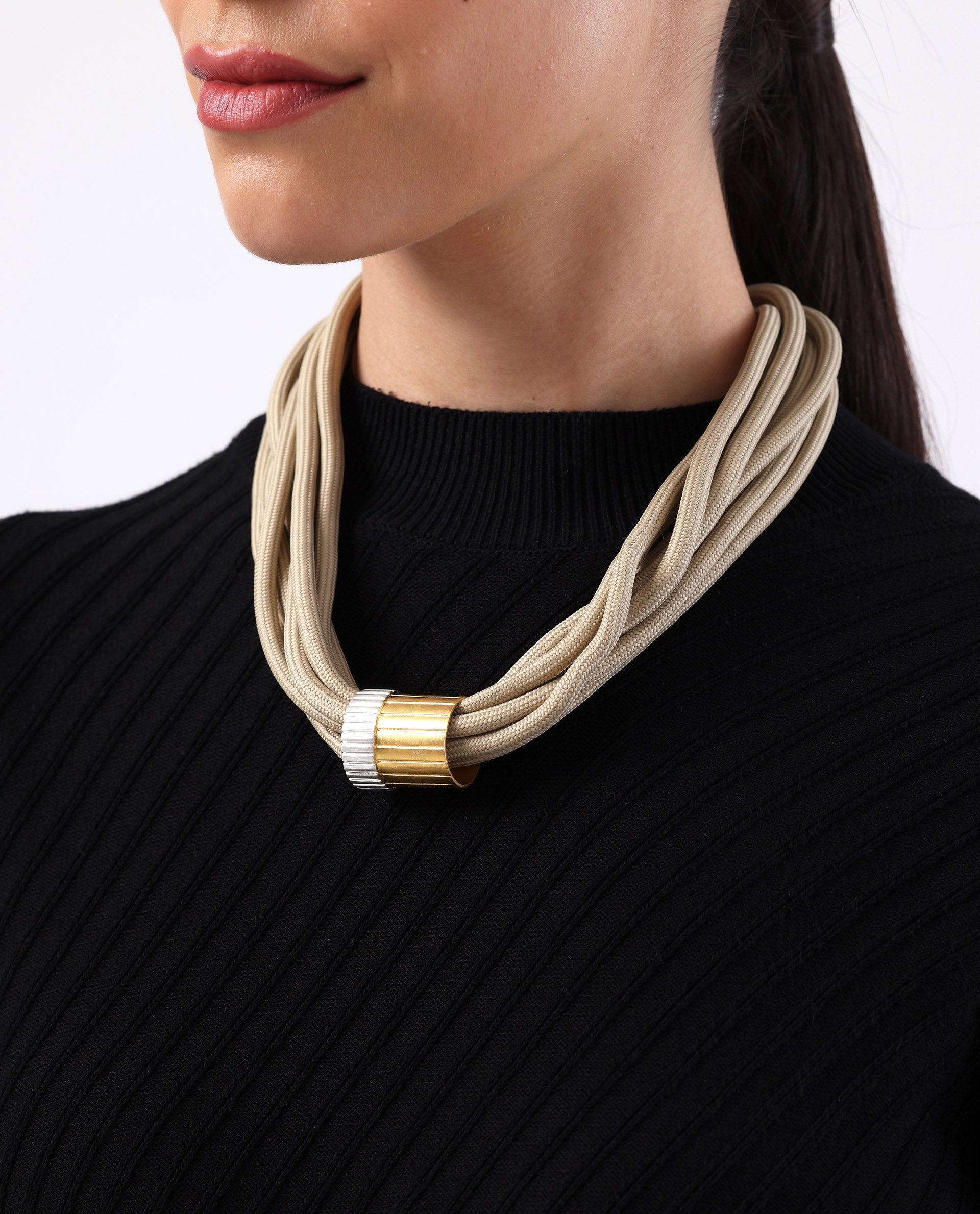 Rareism Women Impression Biege Necklace