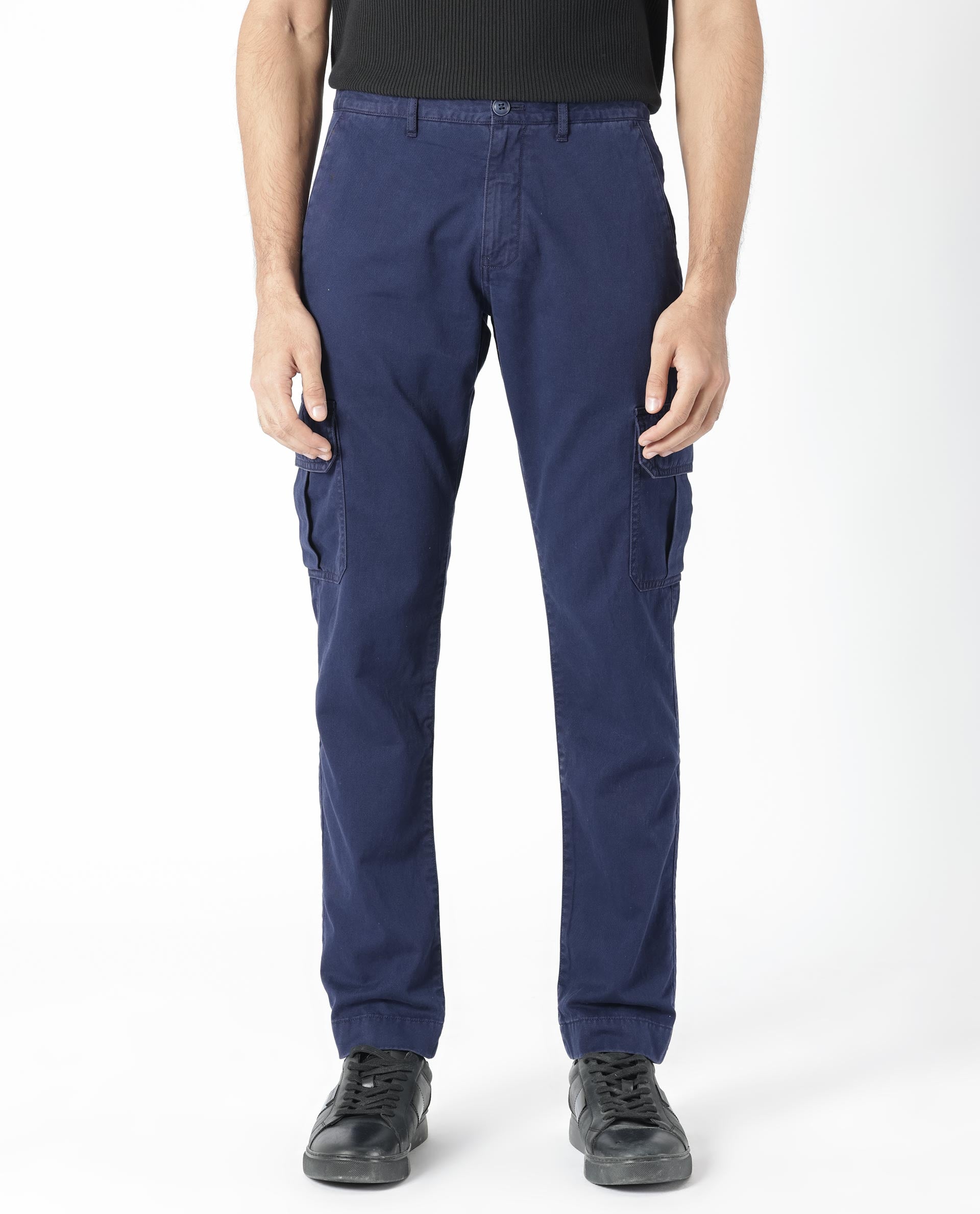 Mens navy store blue cargo trousers