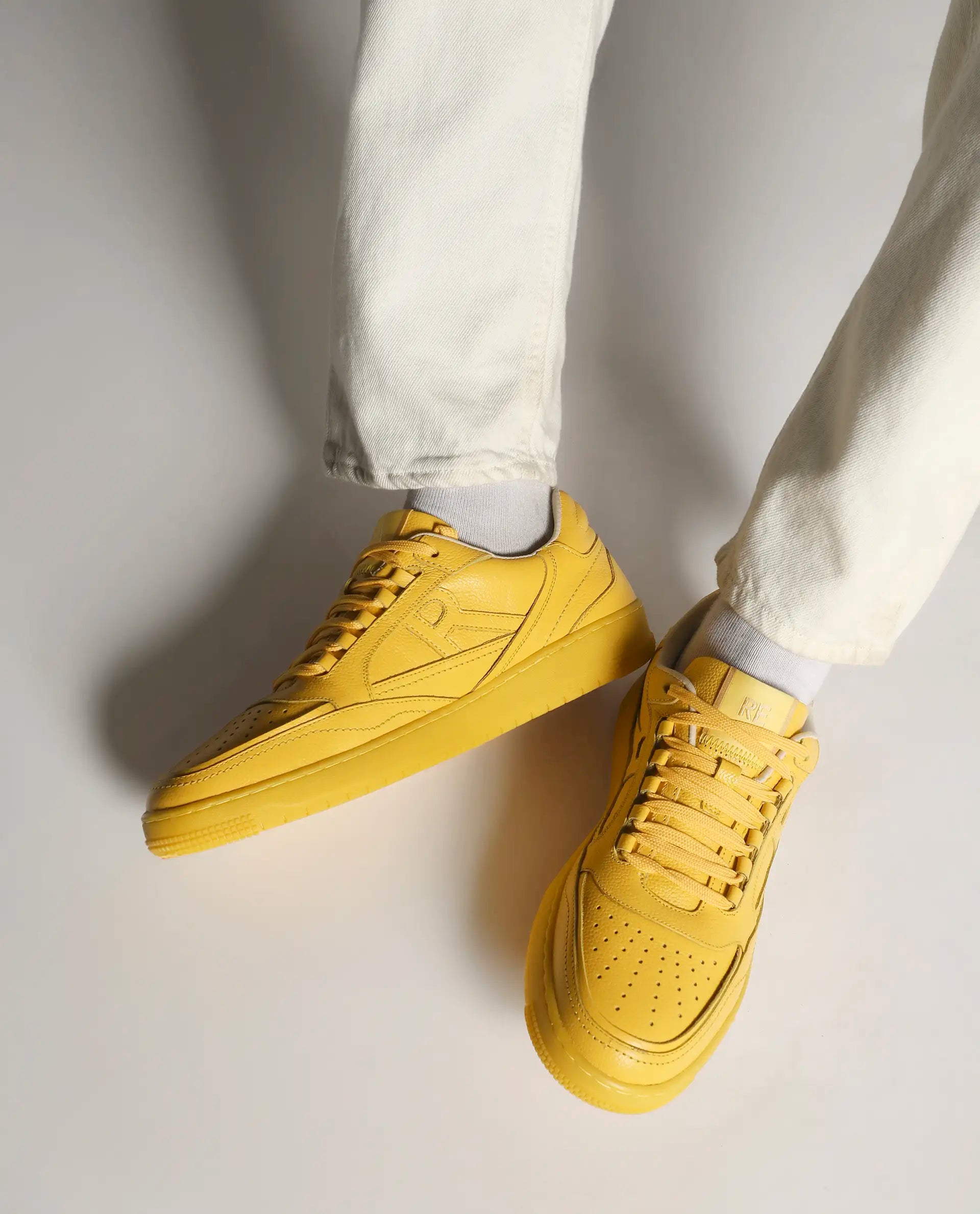 Rare Rabbit Men's Inferno Lite Yellow Lace-Up Closure Sneaker