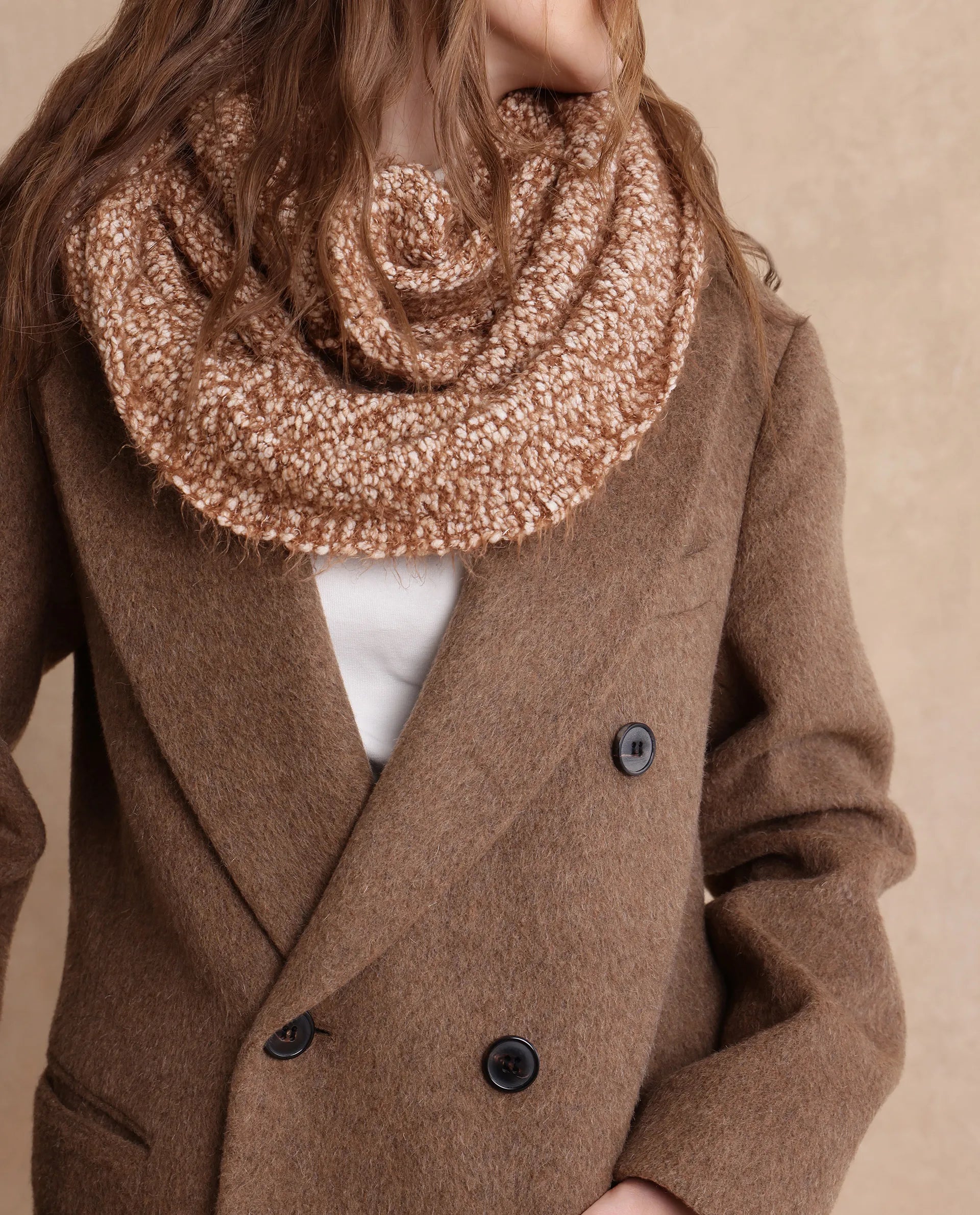 Rareism Women Infinn Brown Acrylic Plain Muffler