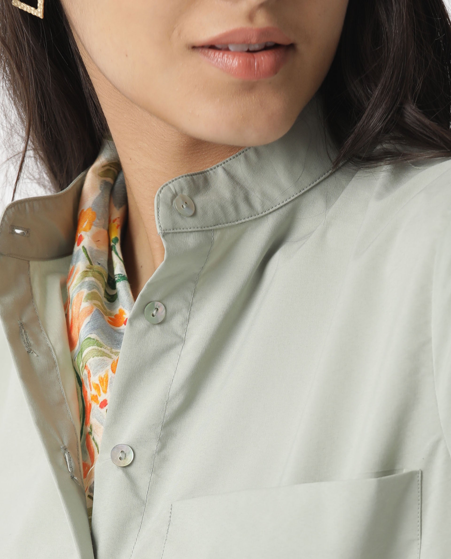 Rareism Women Izzie Orange Scarf Cotton Silk Fabric