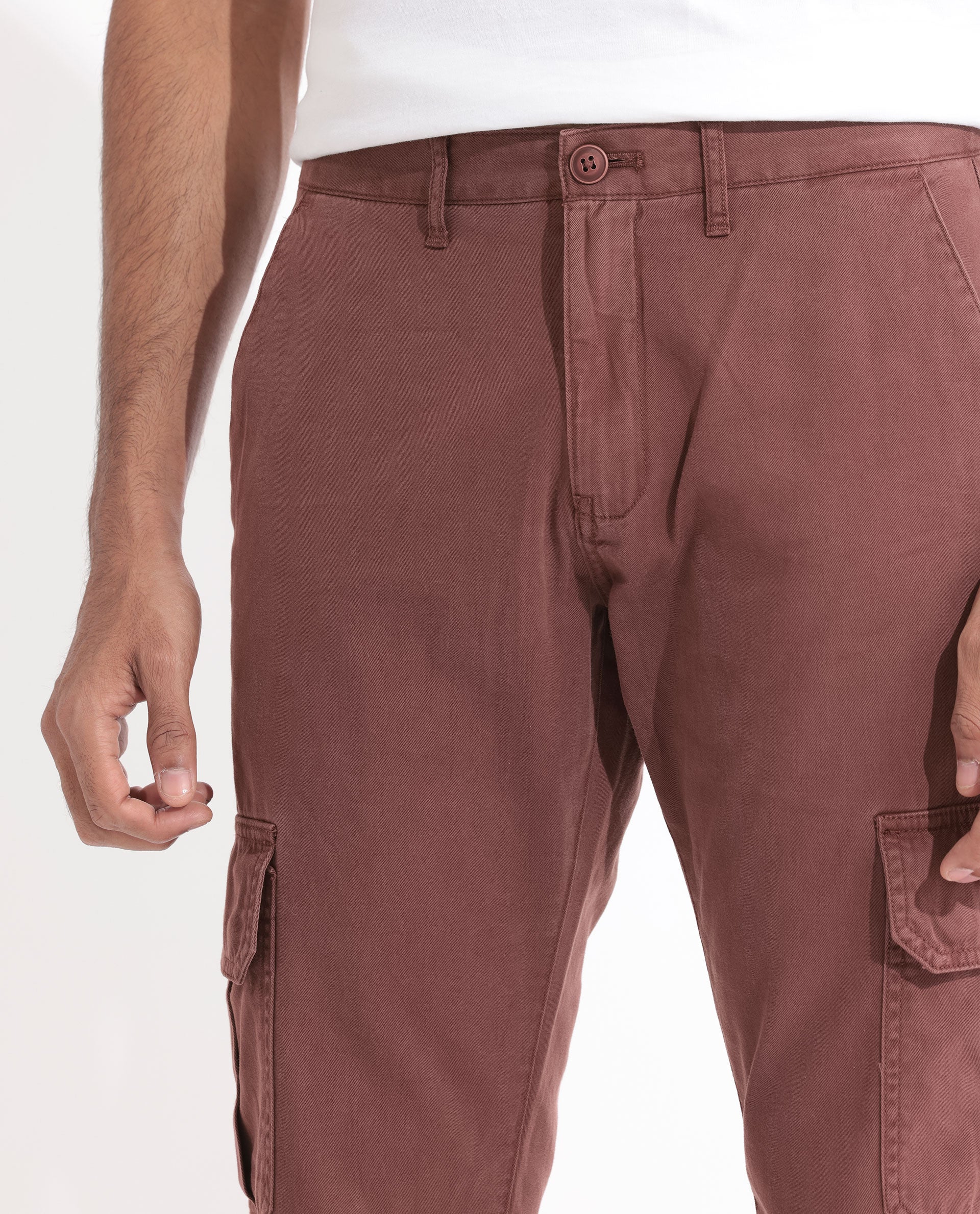 Relaxed Fit Cotton cargo trousers - Light beige - Men | H&M IN