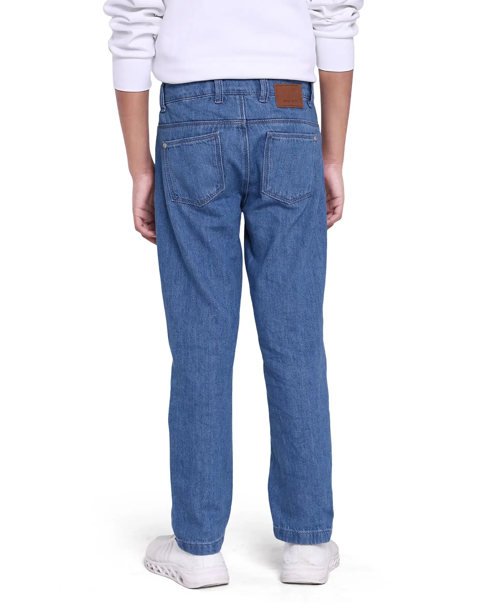 Rare Ones Kids Ivan Light Blue Cotton Slim Fit Denim Pant