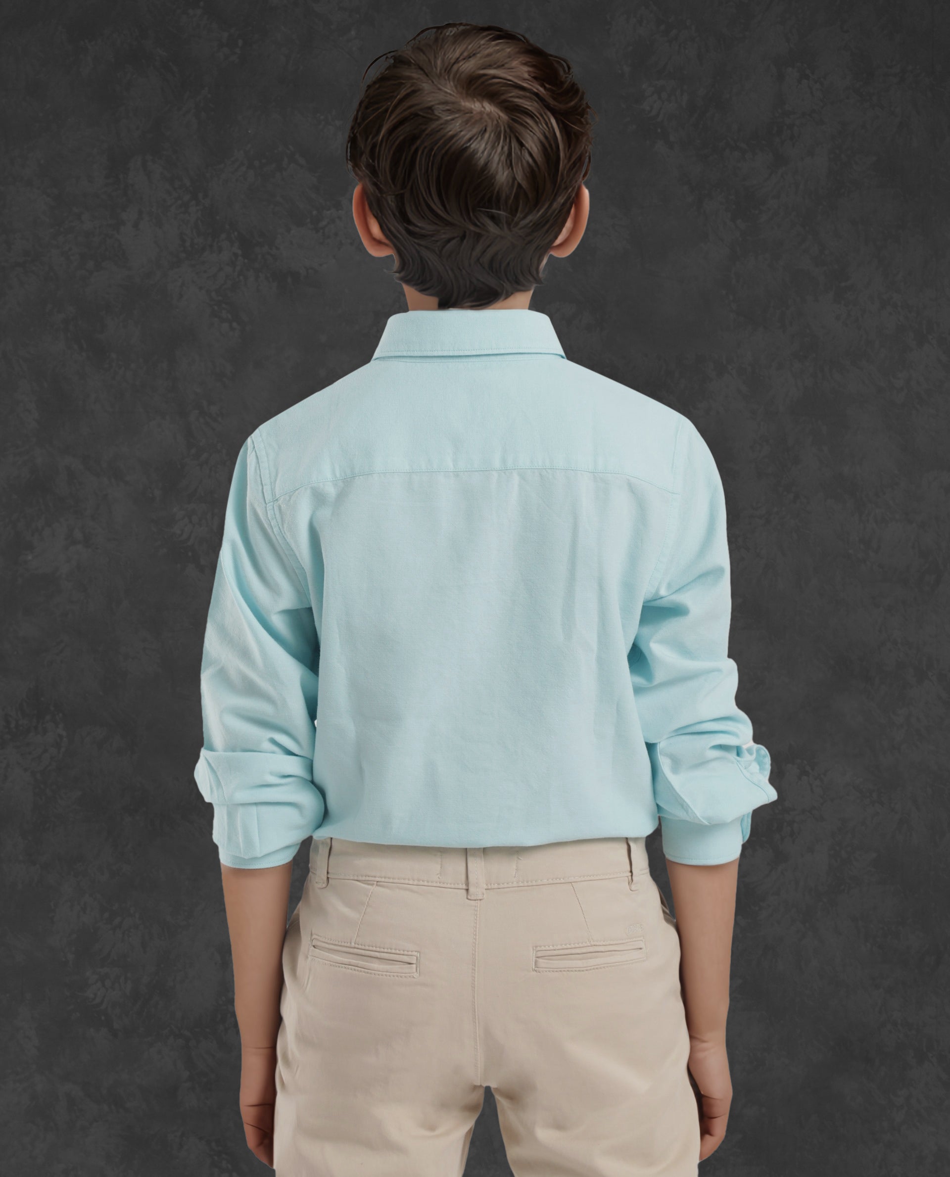 Rare Ones Kids Jac Blue Cotton Full Sleeves Button Down Regular Fit Solid Shirt