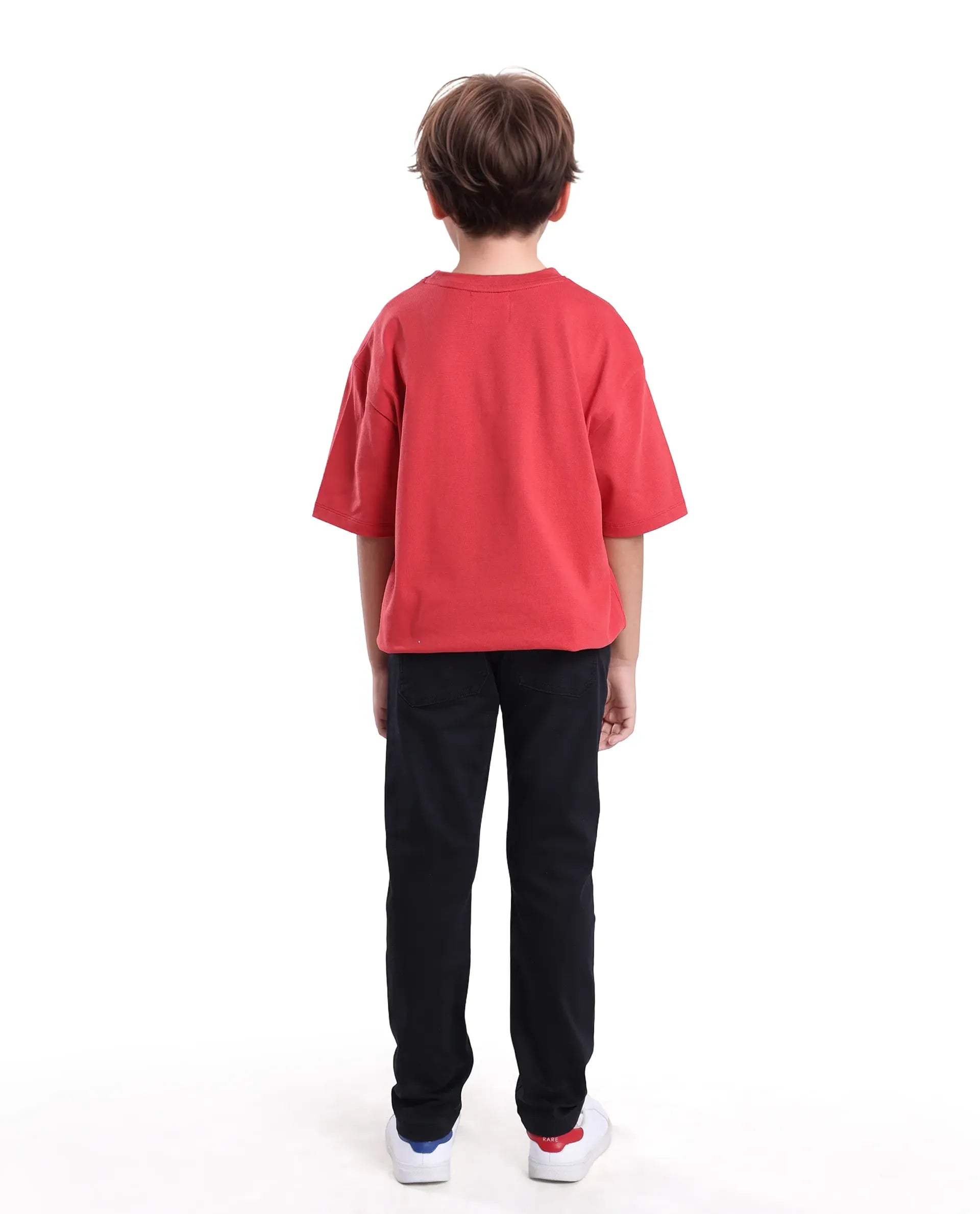 Rare Ones Kids Jace-K Black Cotton Solid Button And Zip Closure Slim Fit Fit Jeans