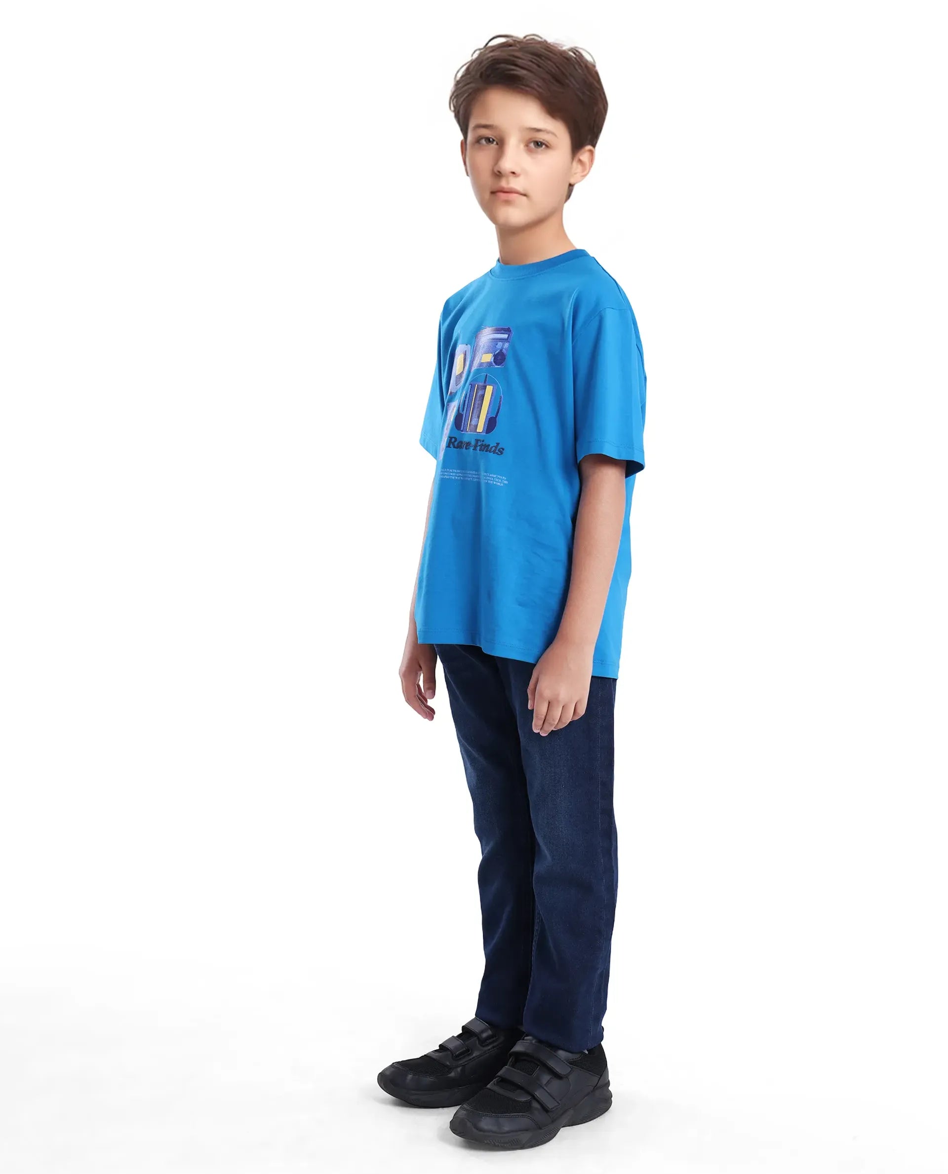 Rare Ones Kids Jace 2 Light Blue Cotton Solid Button And Zip Closure Slim Fit Jeans