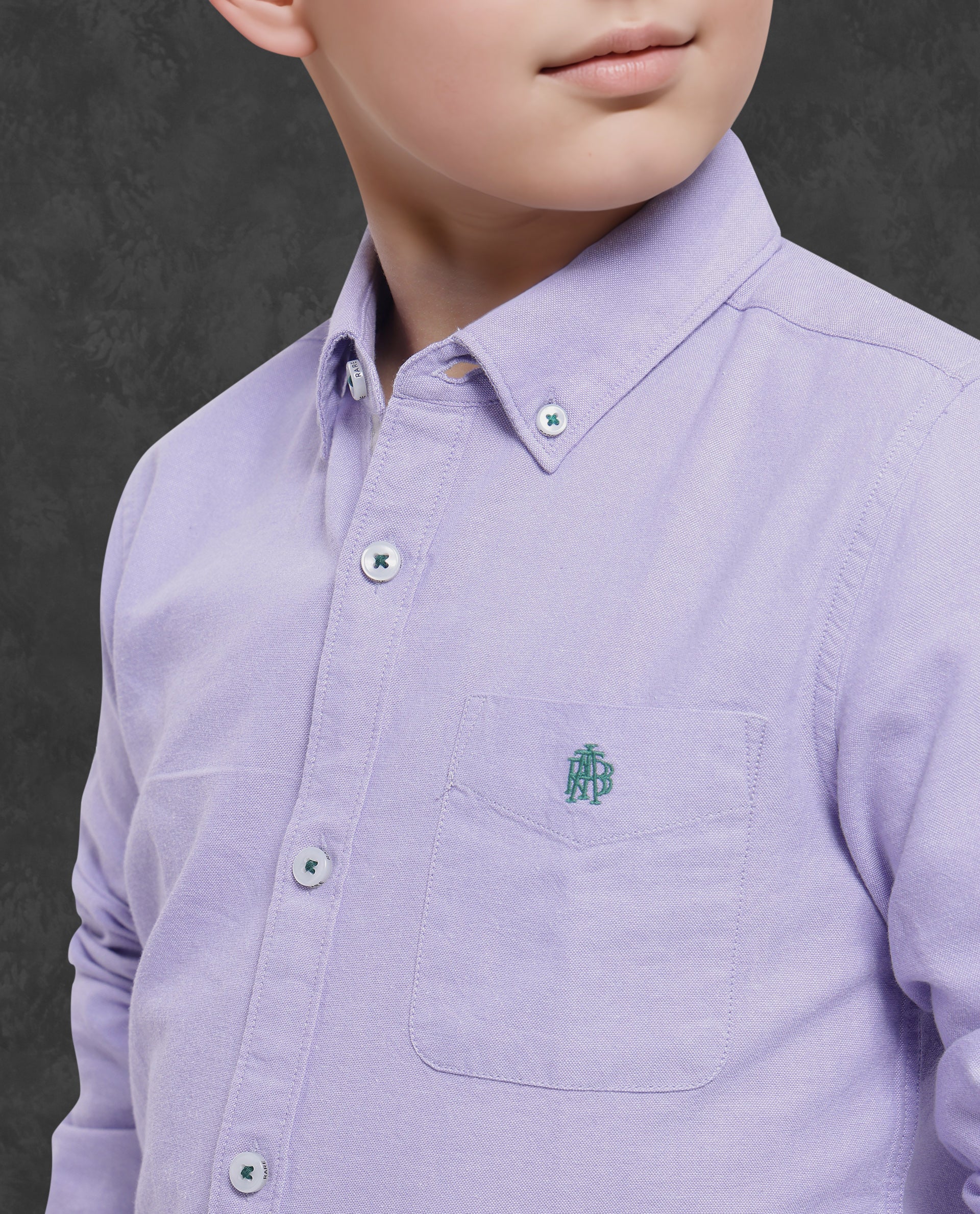 Rare Ones Kids Jac Purple Cotton Full Sleeves Button Down Regular Fit Solid Shirt