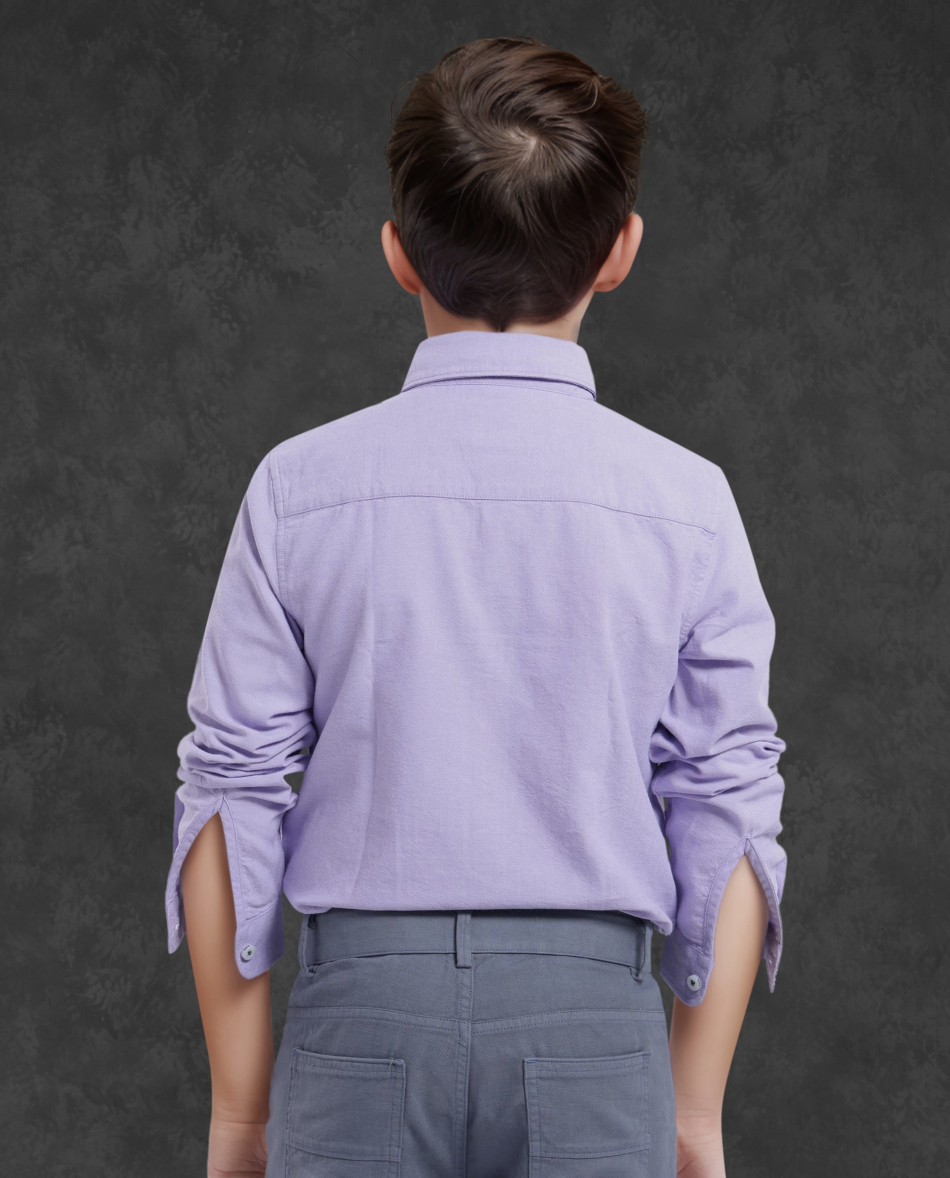 Rare Ones Kids Jac Purple Cotton Full Sleeves Button Down Regular Fit Solid Shirt