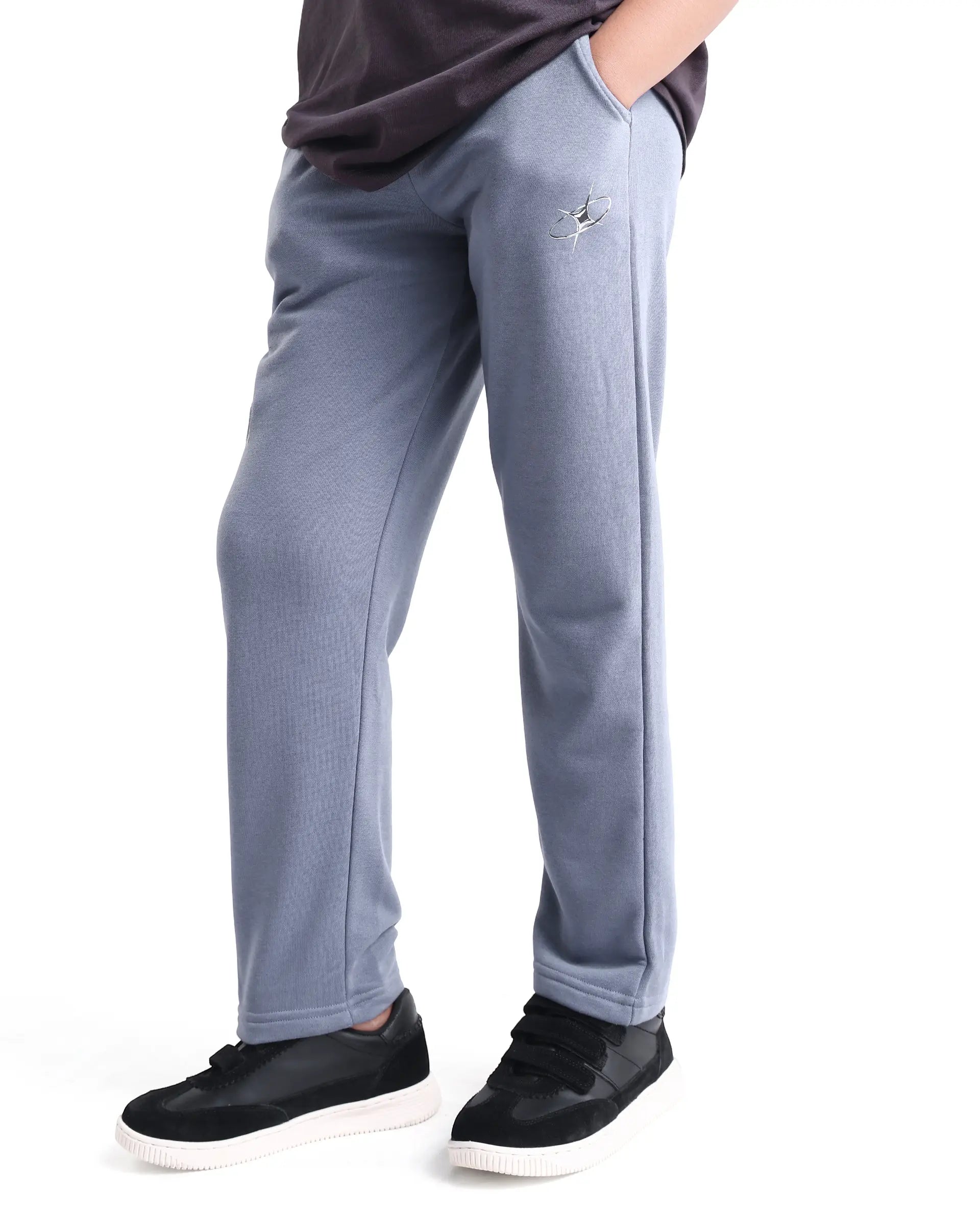 Rare Ones Kids Jag-B Dusky Purple Cotton Blend Pigment Print Straight Fit Trackpant