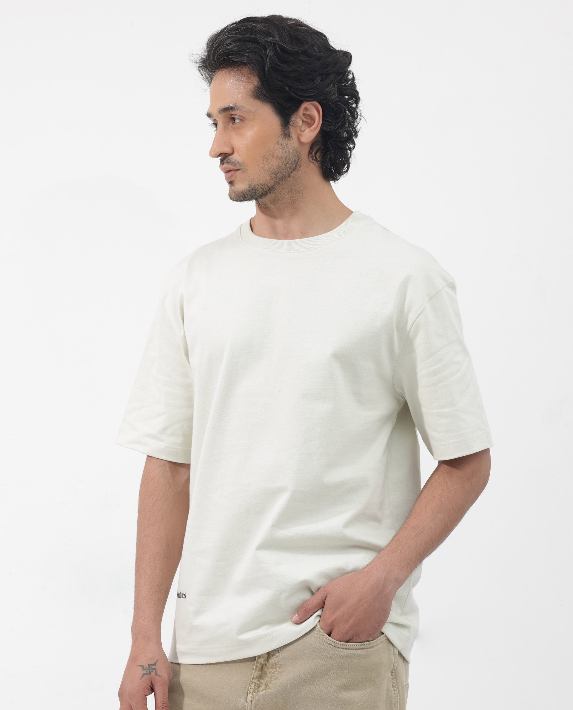 Rare Rabbit Articale Men's Jaime Pastel Green Cotton Polyester Fabric Crew Neck Oversized Fit Knit Floral Print T-Shirt