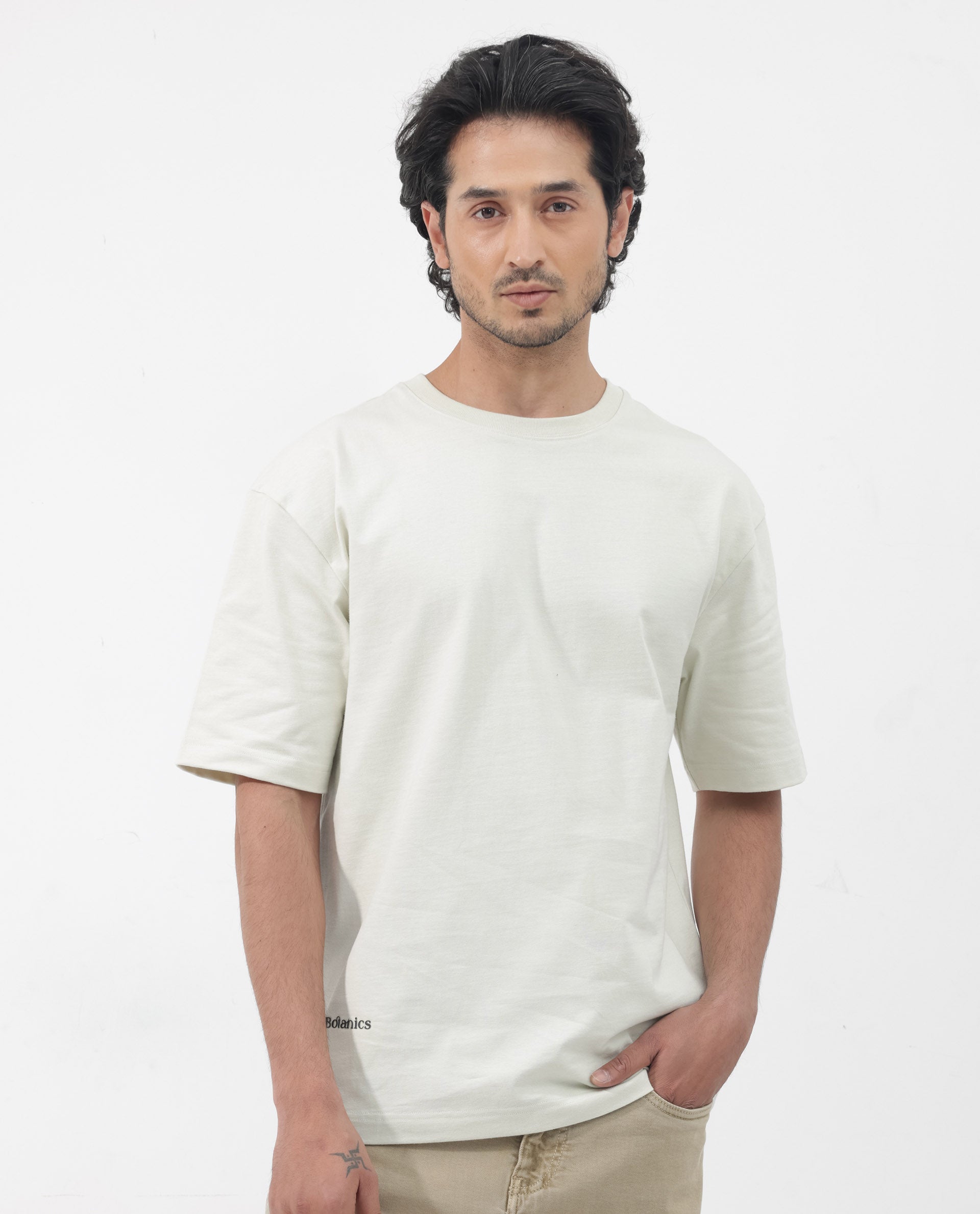 Rare Rabbit Articale Men's Jaime Pastel Green Cotton Polyester Fabric Crew Neck Oversized Fit Knit Floral Print T-Shirt