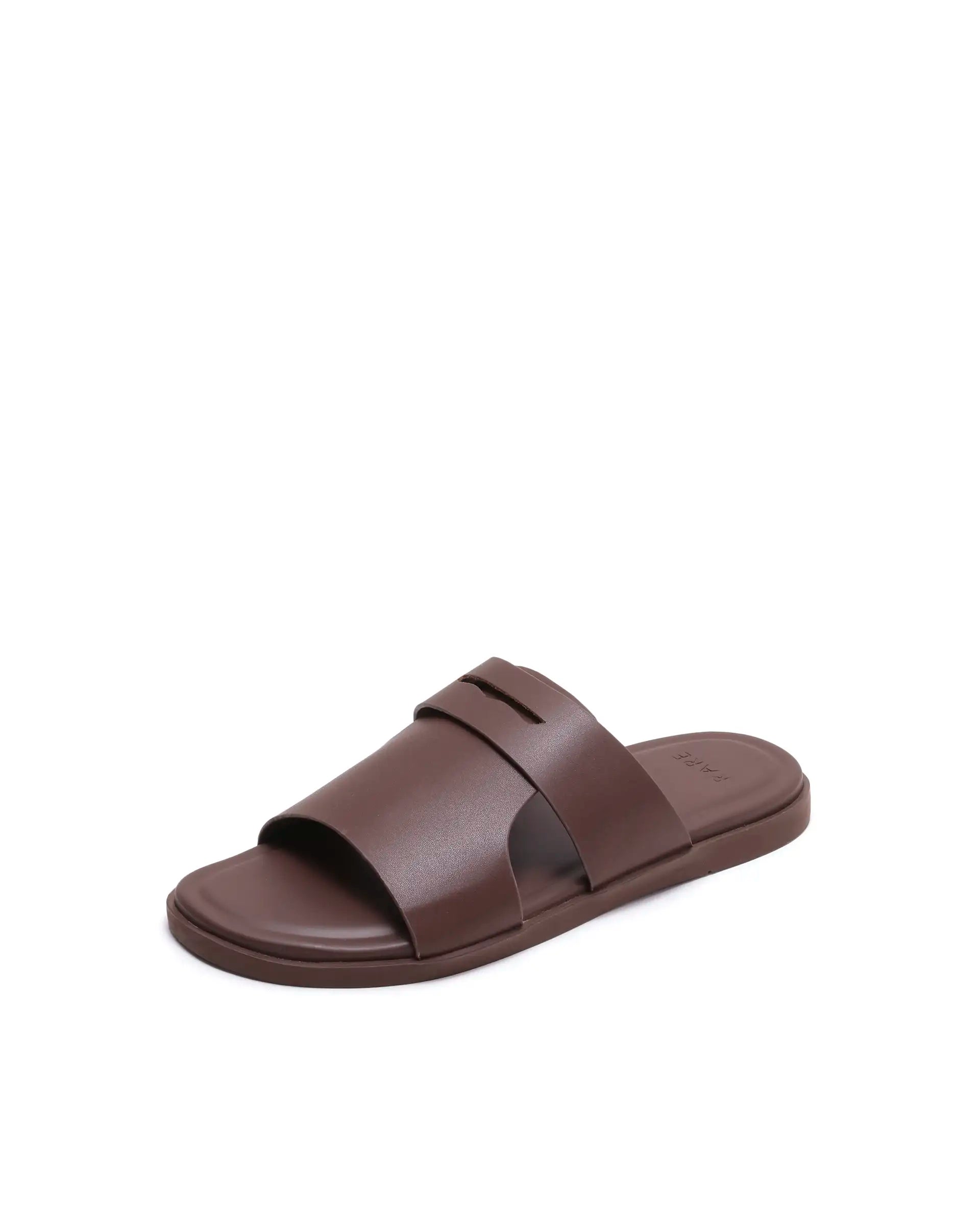 Rarez Men's Jaxa Dark Holy Rust Leather Regular Sandal