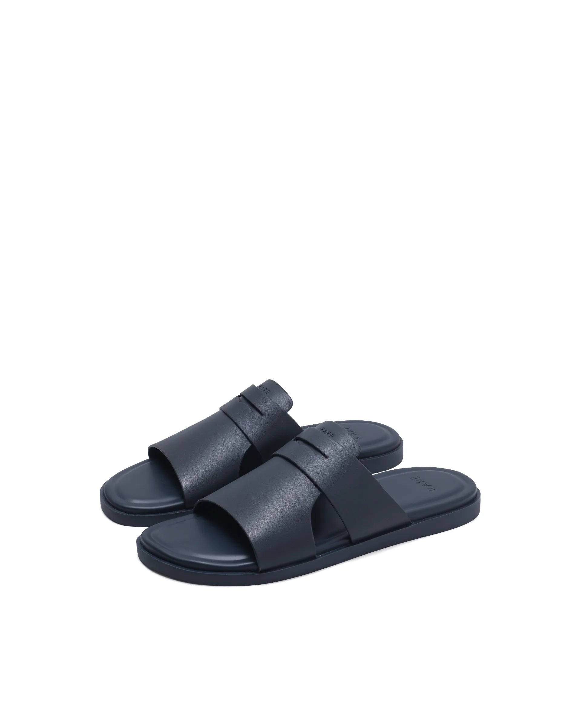 Rarez Men's Jaxa Dark Navy Leather Regular Sandal