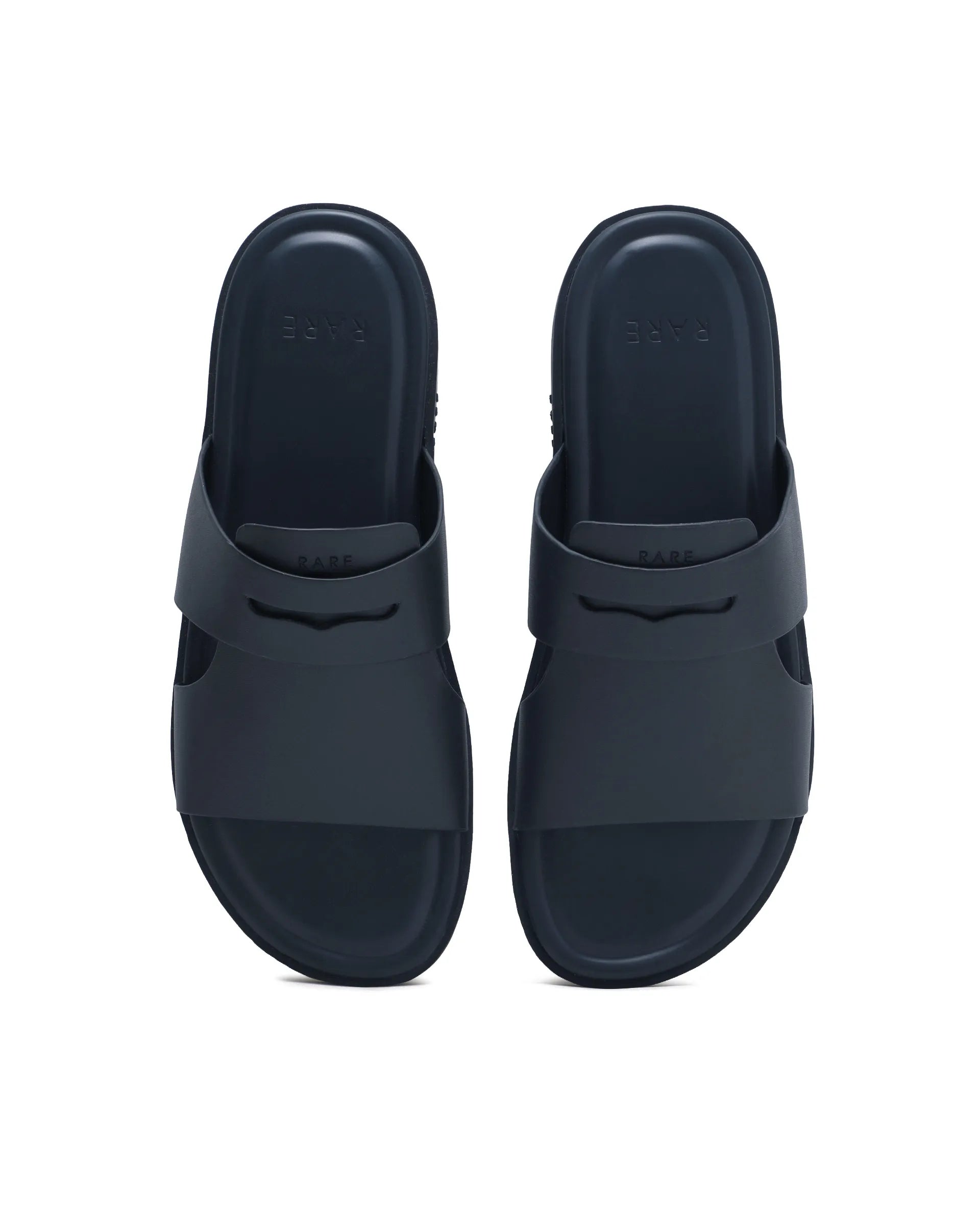 Rarez Men's Jaxa Dark Navy Leather Regular Sandal