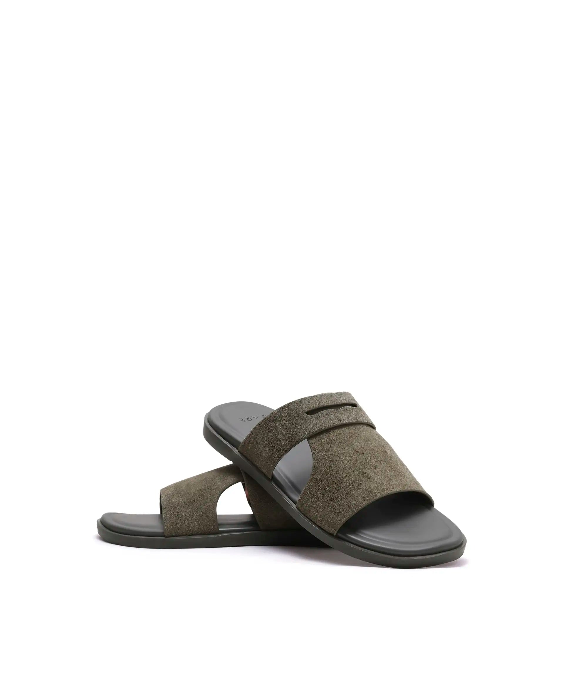 Rarez Men's Jaxa Olive Leather Regular Sandal
