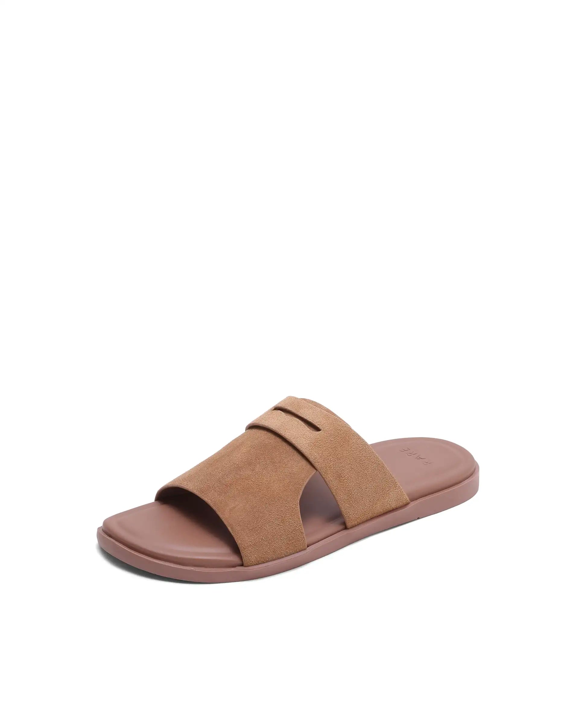 Rarez Men's Jaxa Light Warm Tan Leather Regular Sandal