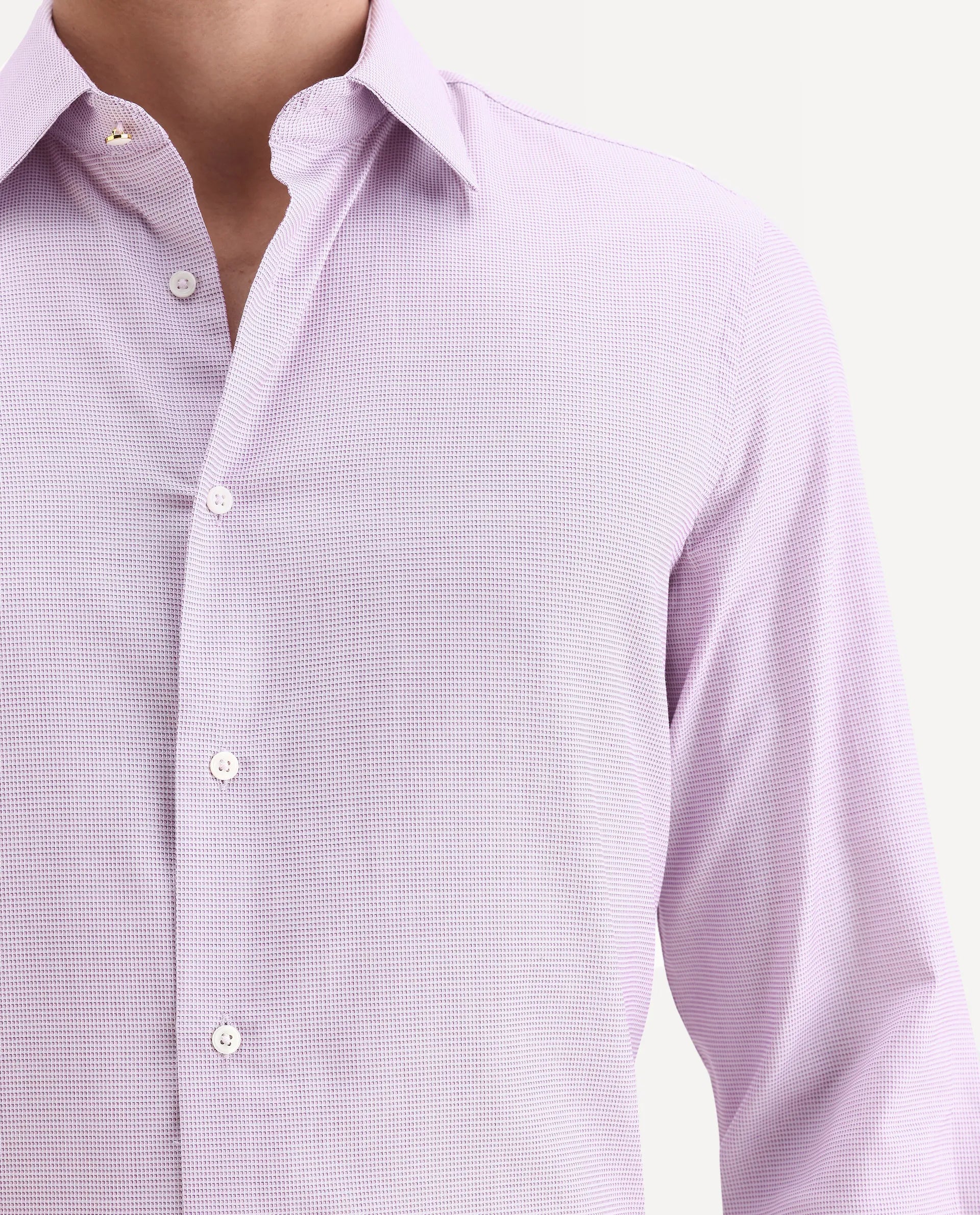 Rare Rabbit Men's Jnby Light Pink Cotton Plain Regular Fit Full Sleeve Collared Shirt