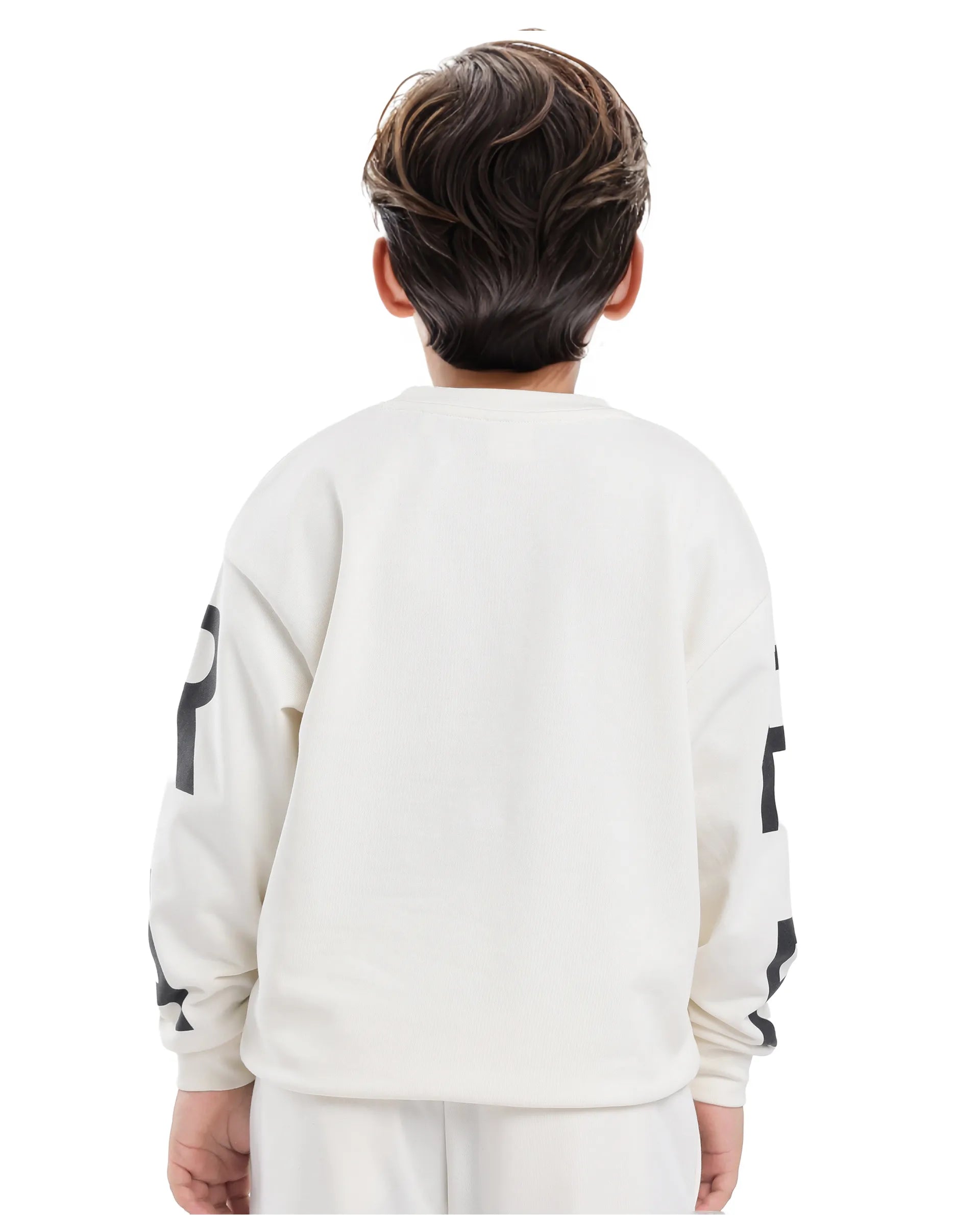 Rare Ones Kids Joen Off White Cotton Poly Full Sleeve Plastisol Print Sweatshirt
