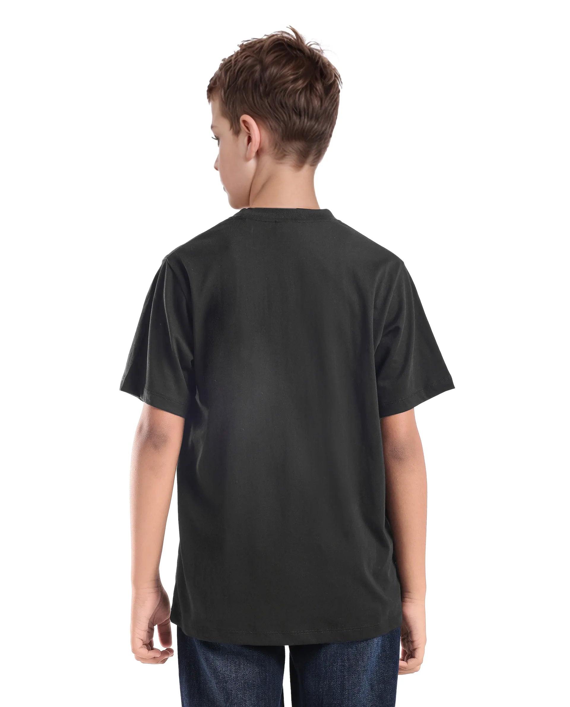 Rare Ones Kids Jolt-K Black Cotton Pull On Hd Print Regular Fit T-Shirt