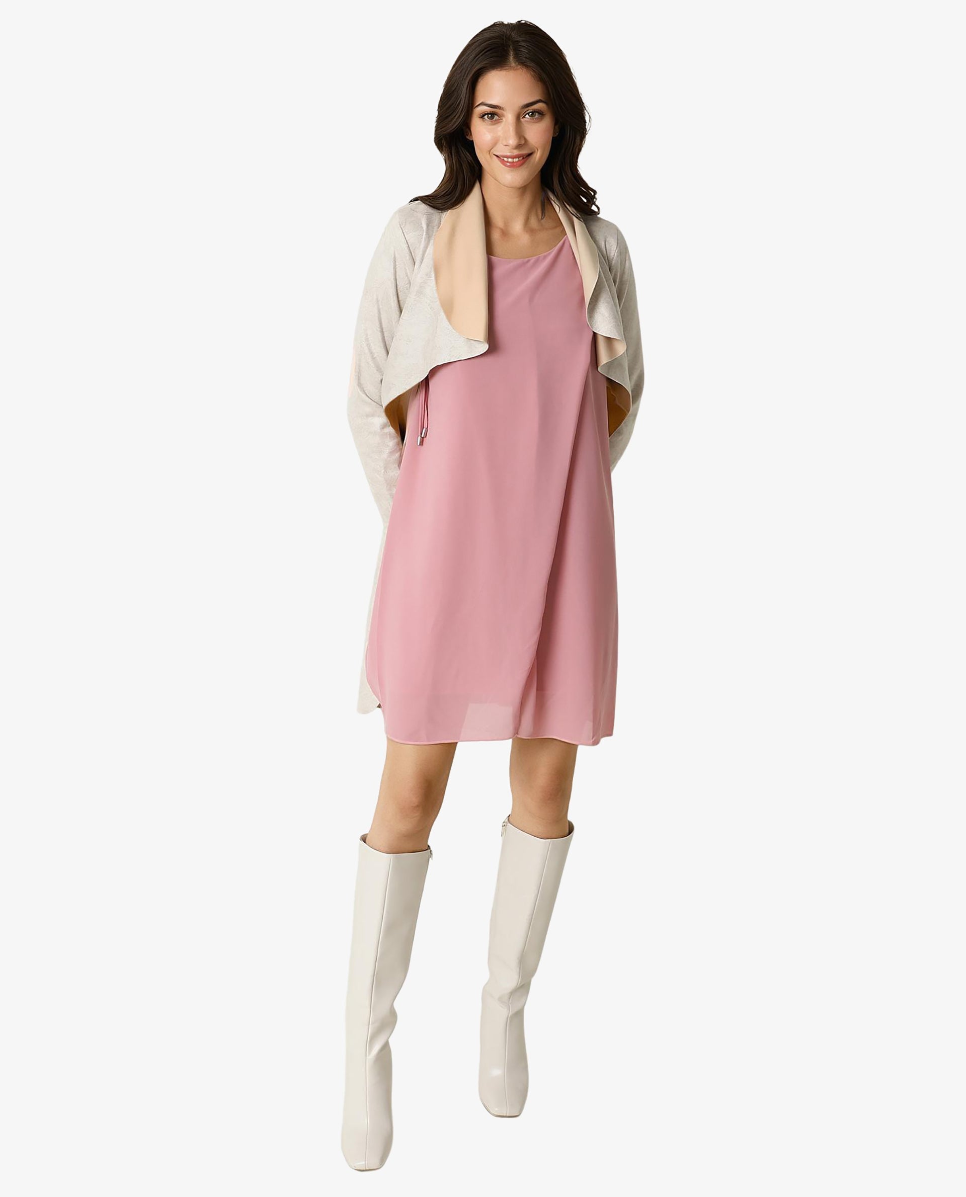 Rareism Women Jonas Pink Boat Neck Sleeveless Mini Dress