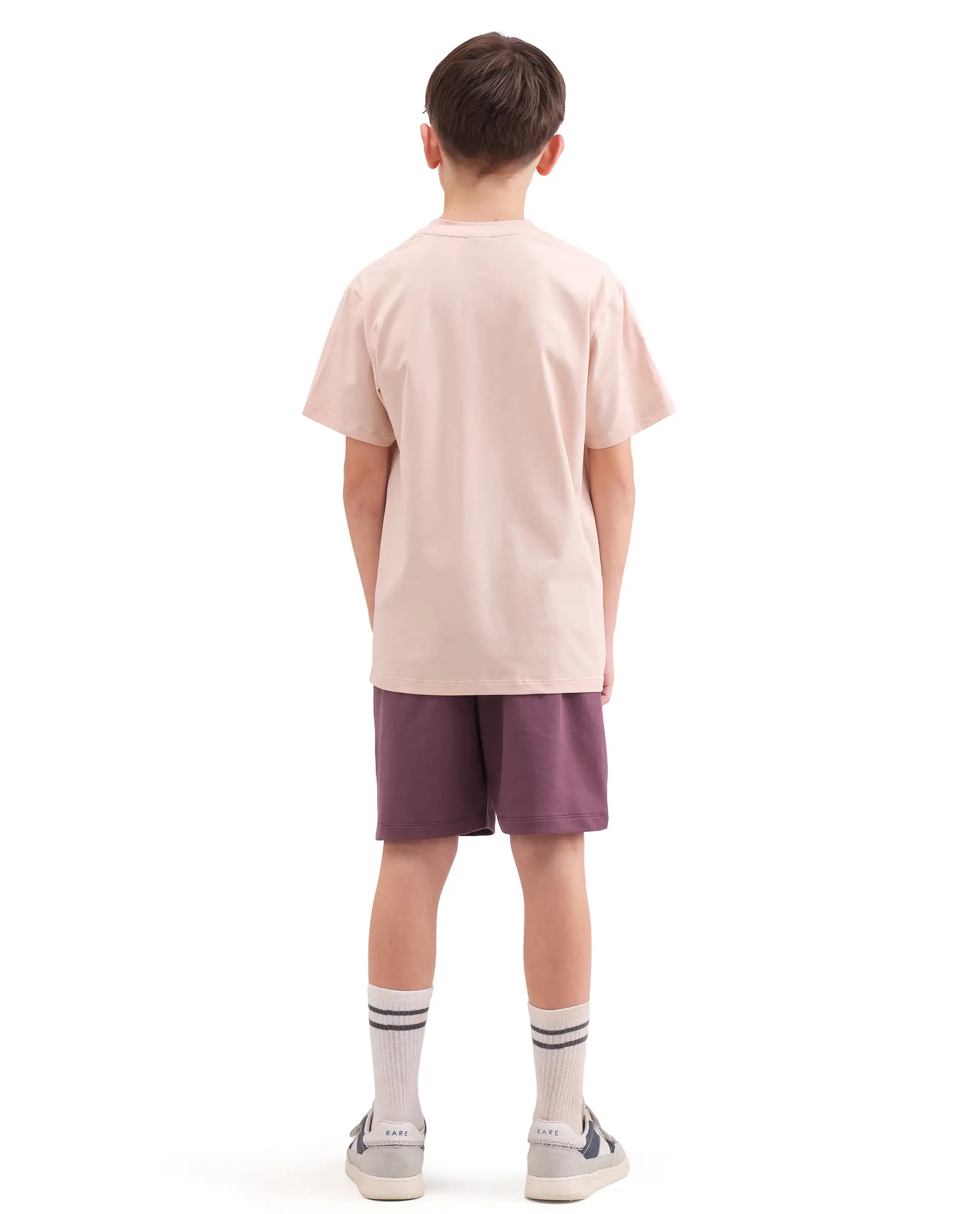 Rare Ones Kids Jonty-B Dark Purple Cotton Blend Fabric Drawstring Closure Regular Fit Shorts