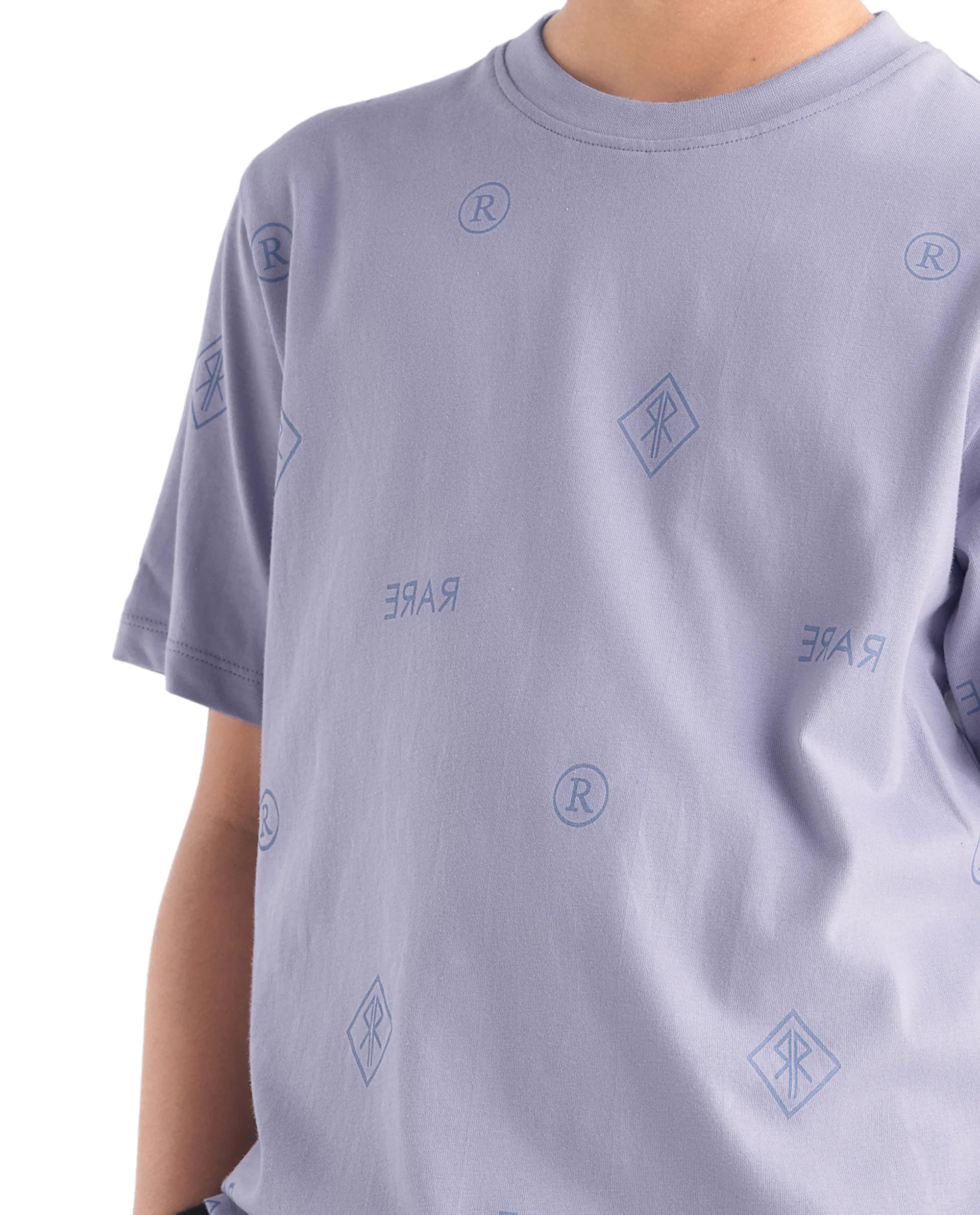 Rare Ones Kids Joon Light Purple Cotton All Over Print Pull On Closure Regular Fit T-Shirt