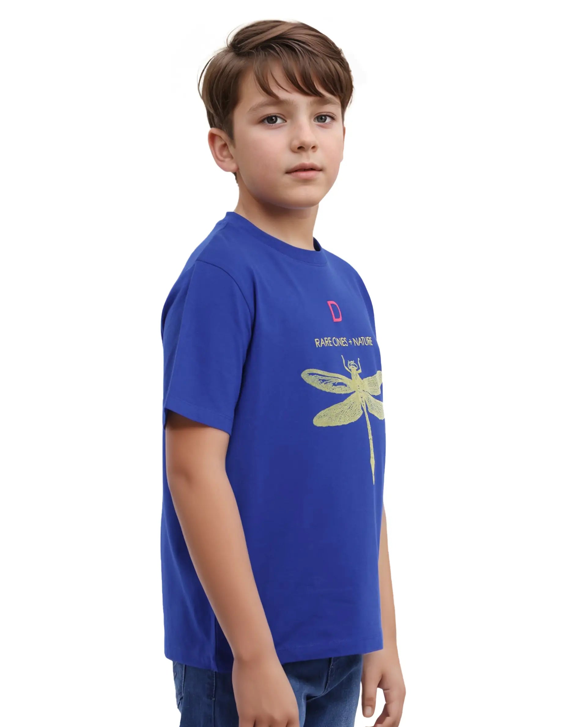 Rare Ones Kids Jos Blue Cotton Short Sleeve Regular Fit HD Placement Print T-Shirt