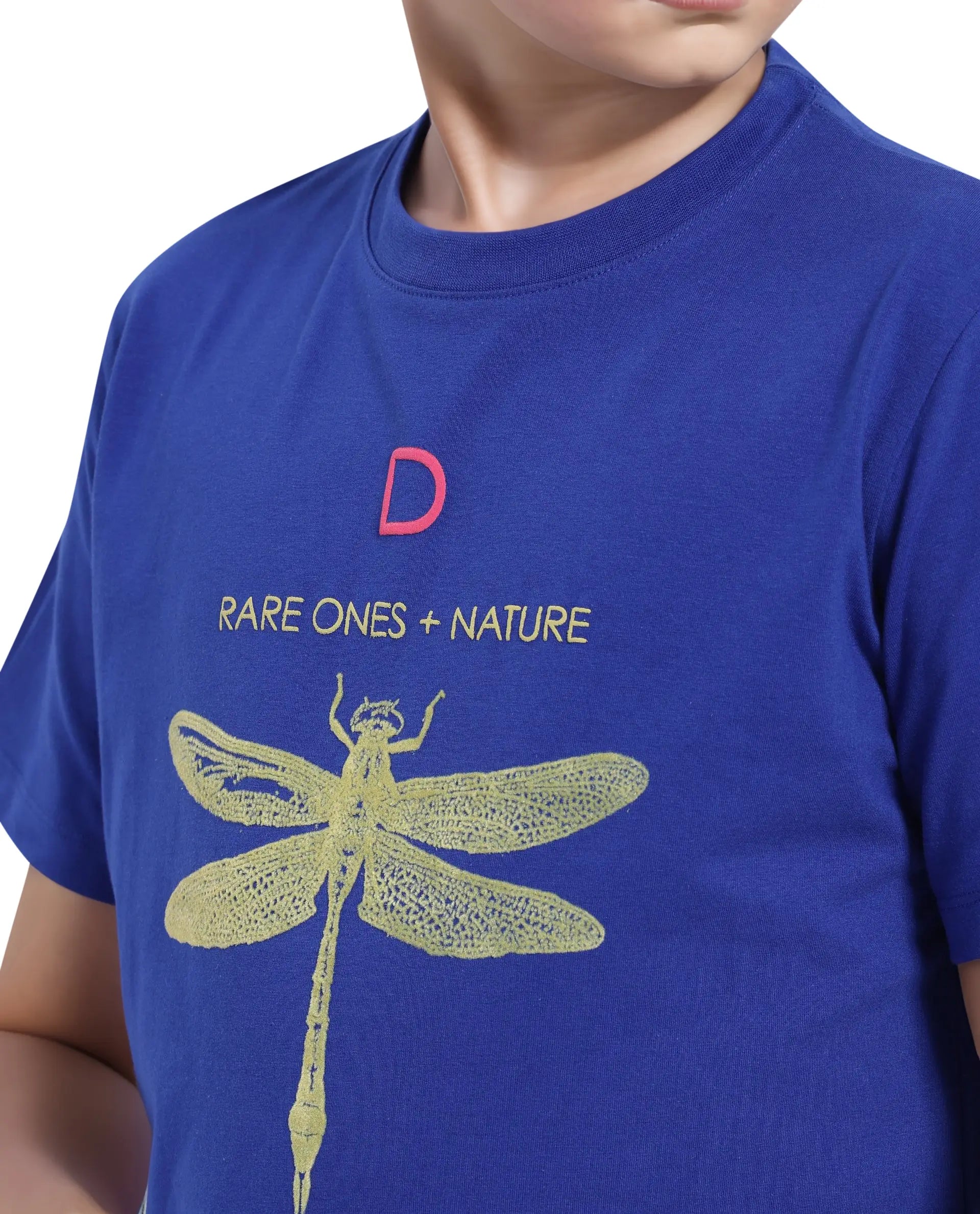 Rare Ones Kids Jos Blue Cotton Short Sleeve Regular Fit HD Placement Print T-Shirt