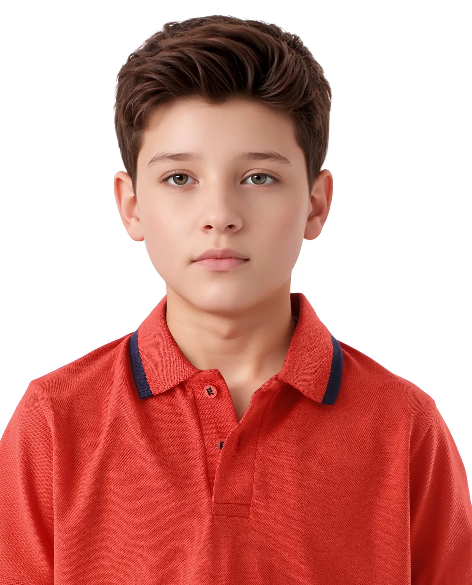 Rare Ones Kids Juno Red Cotton Blend Half Sleeve Printed Regular Fit Polo