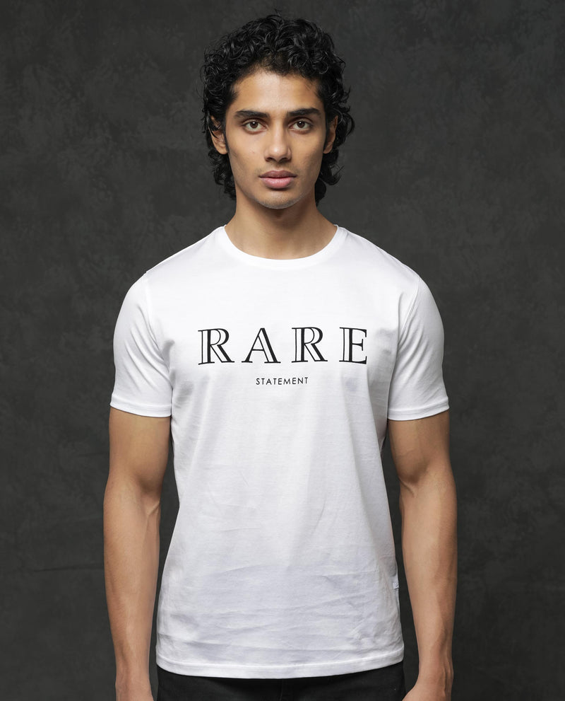 Rare Rabbit Mens Junot White Short Sleeve Graphic Print T-Shirt