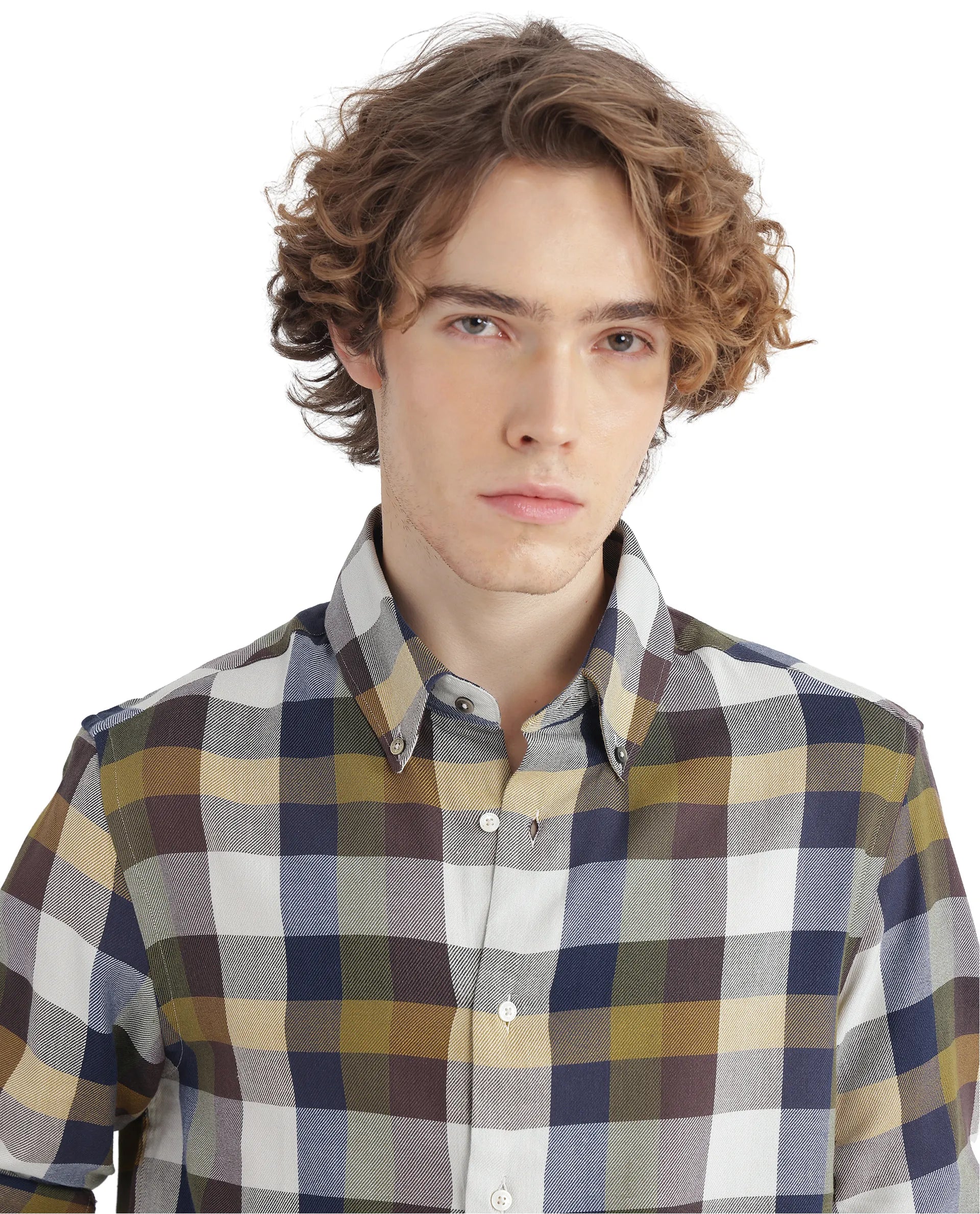 Rare Rabbit Men's Kalen Multi Cotton Fabric Regular Fit Checks Shirt