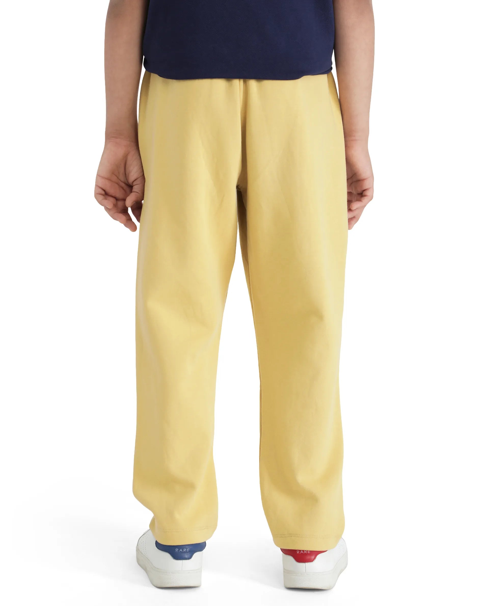 Rare Ones Kids Kan Yellow Cotton Poly Flock Print Trackpant