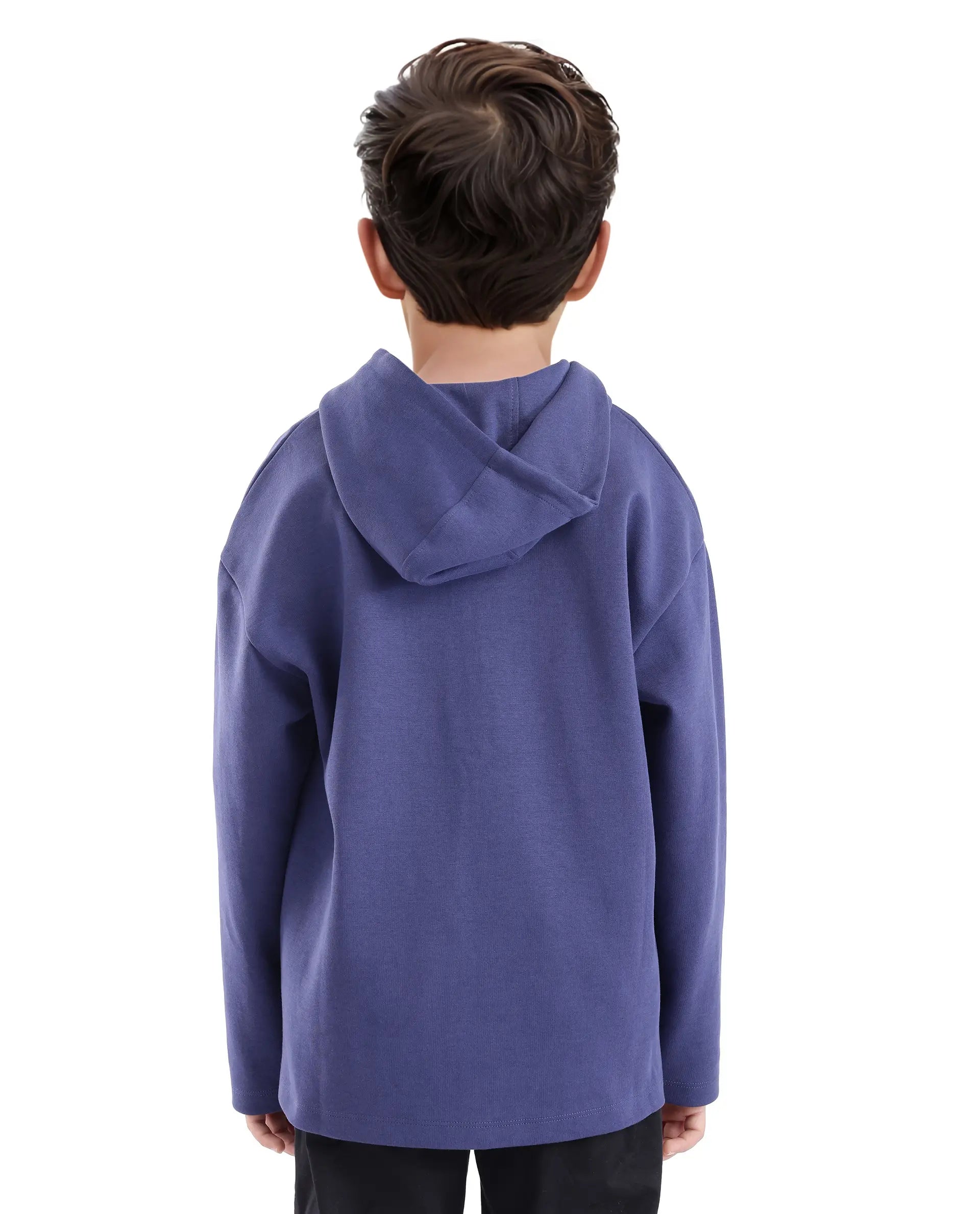 Rare Ones Kids Kanzy Navy Cotton Poly Full Sleeve Flock Print Sweatshirt