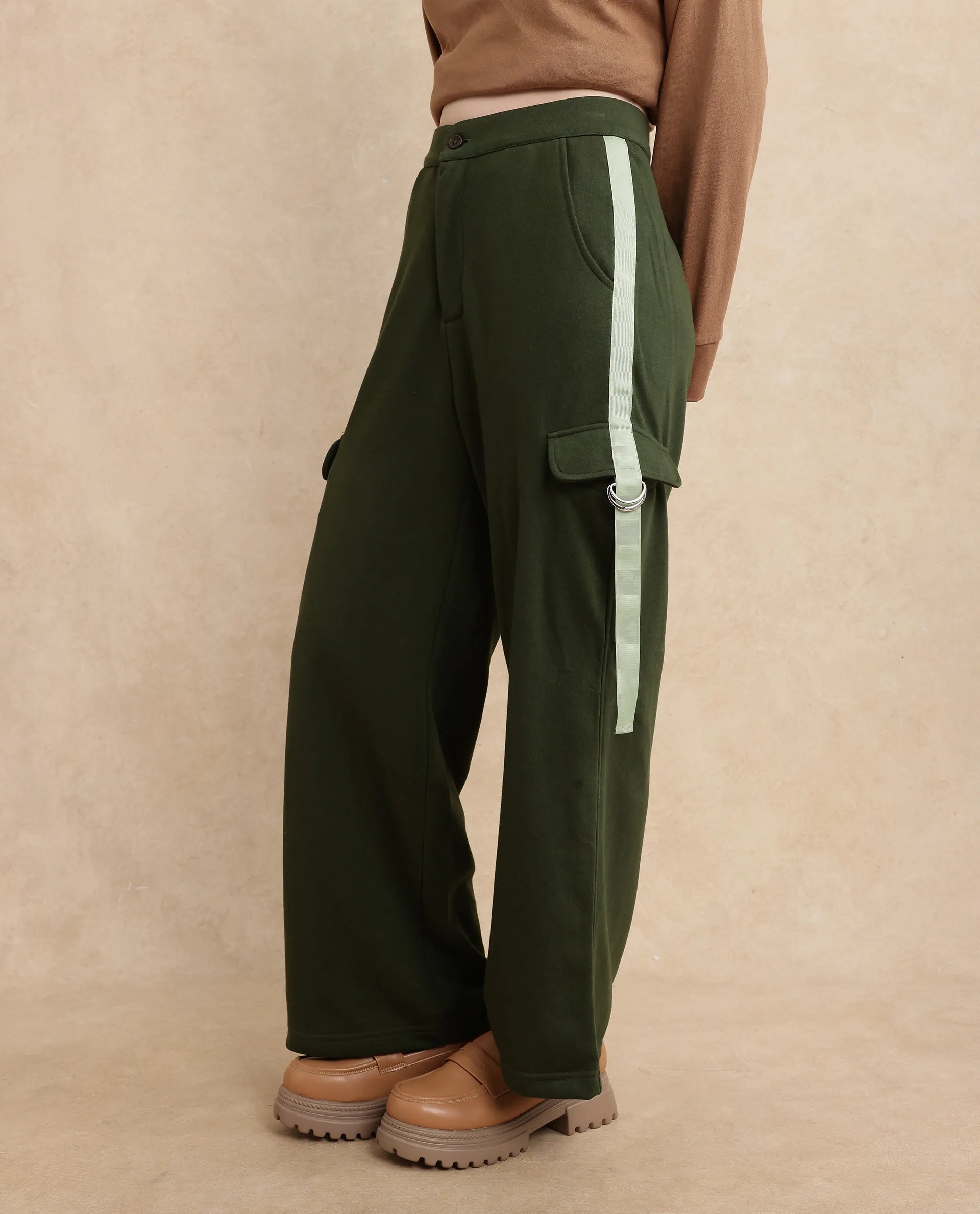Rareism Women Kar Olive Plain Track Pant