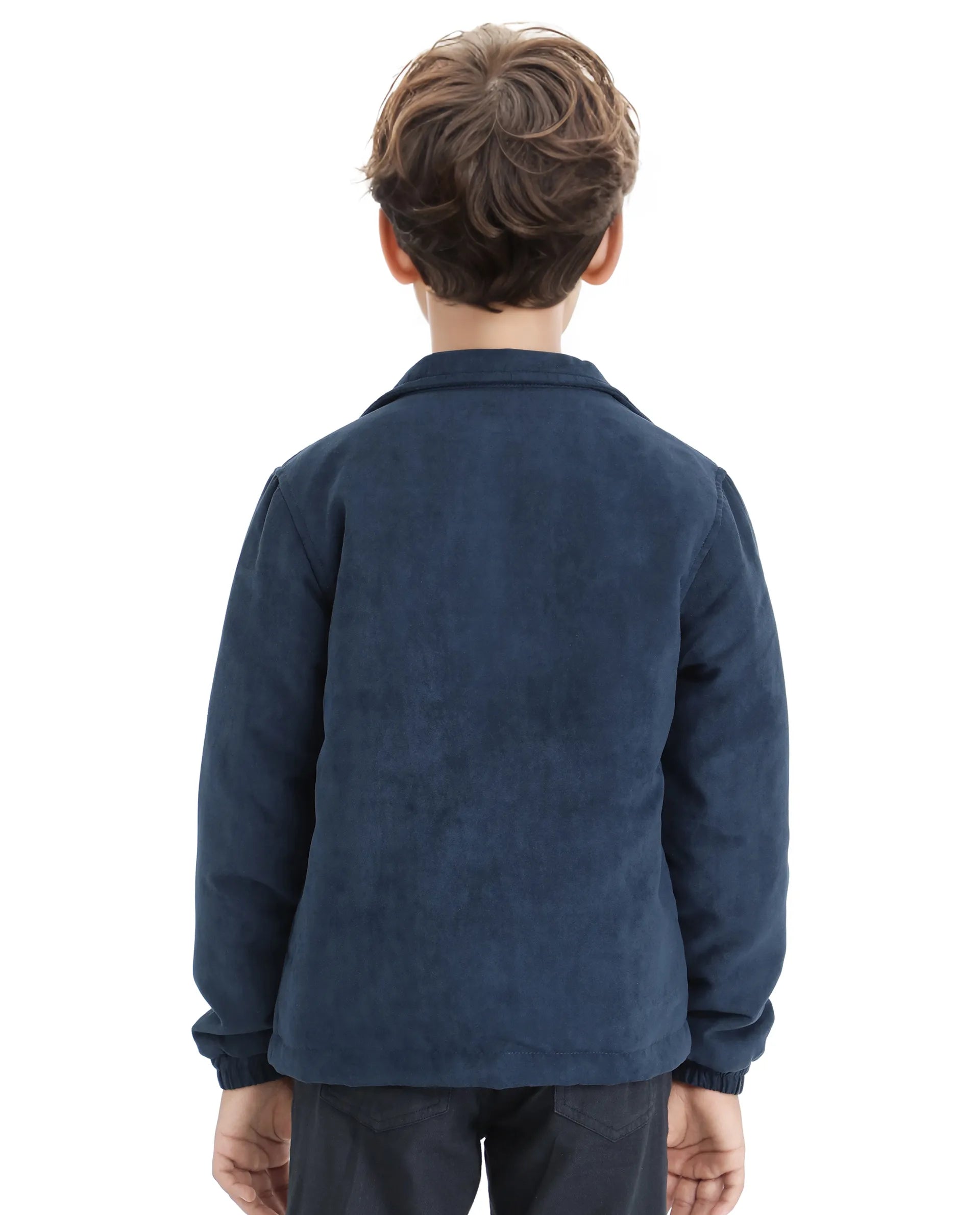 Rare Ones Kids Katpil Dark Blue Polyester Full Sleeve Solid Jacket