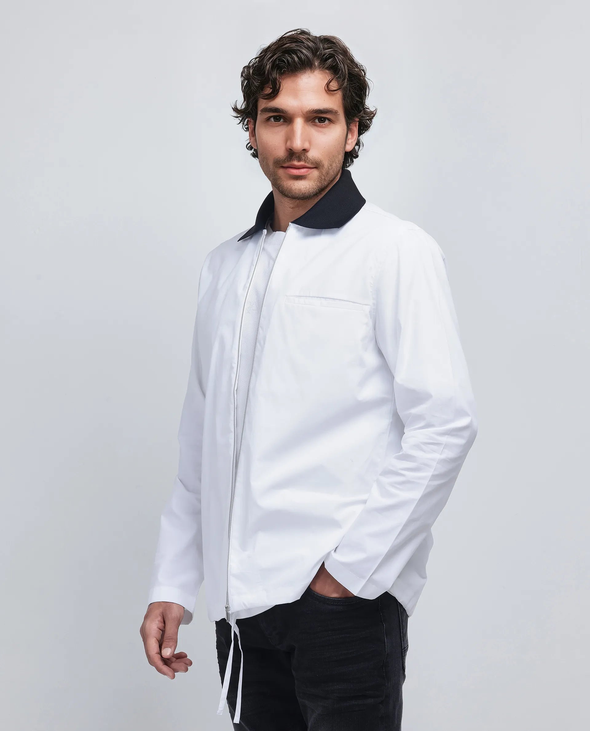 Rare Rabbit Men's Kax White Cotton Fabric Full Sleeve Collared Neck Button Closure Relaxed Fit Plain Shirt