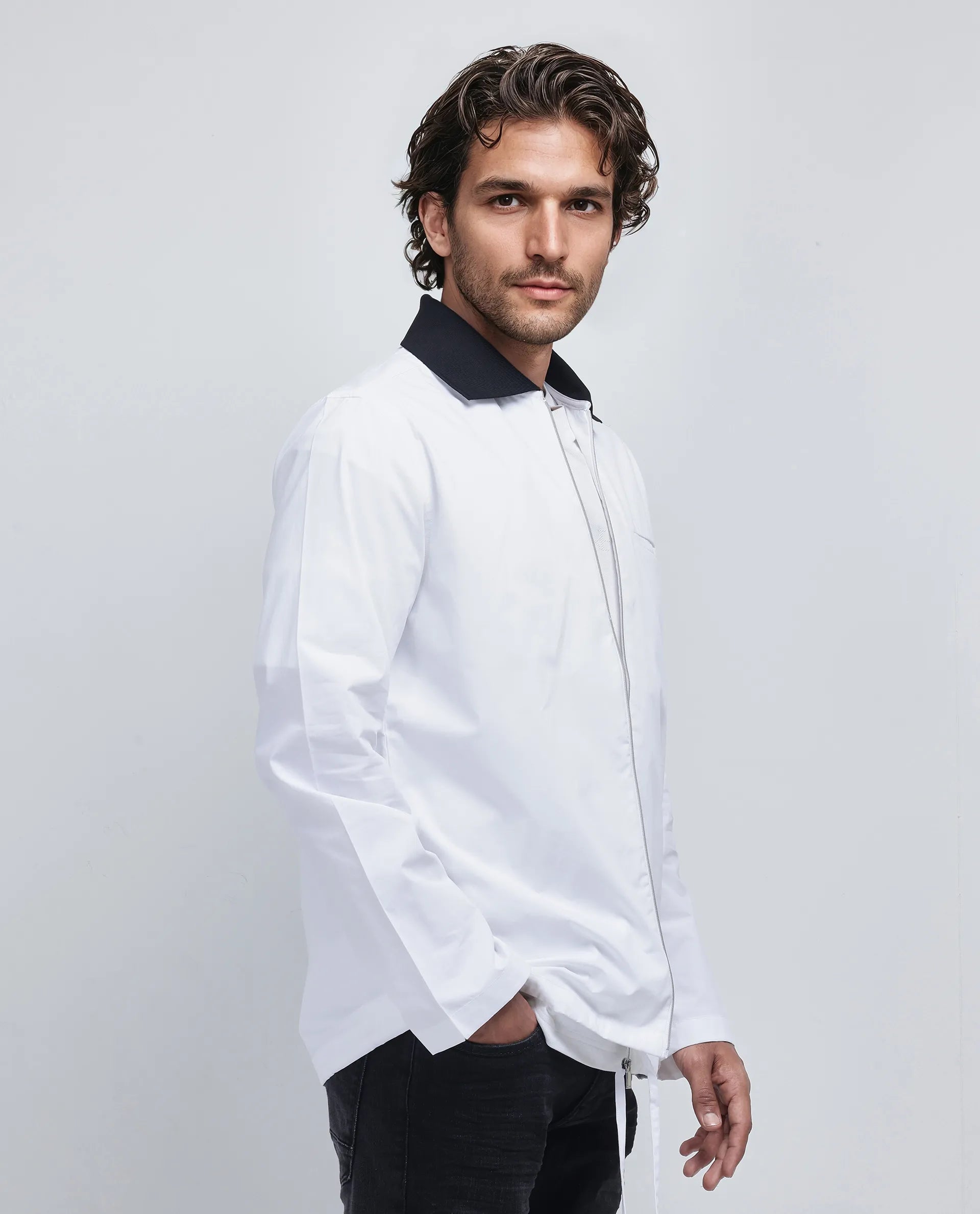 Rare Rabbit Men's Kax White Cotton Fabric Full Sleeve Collared Neck Button Closure Relaxed Fit Plain Shirt