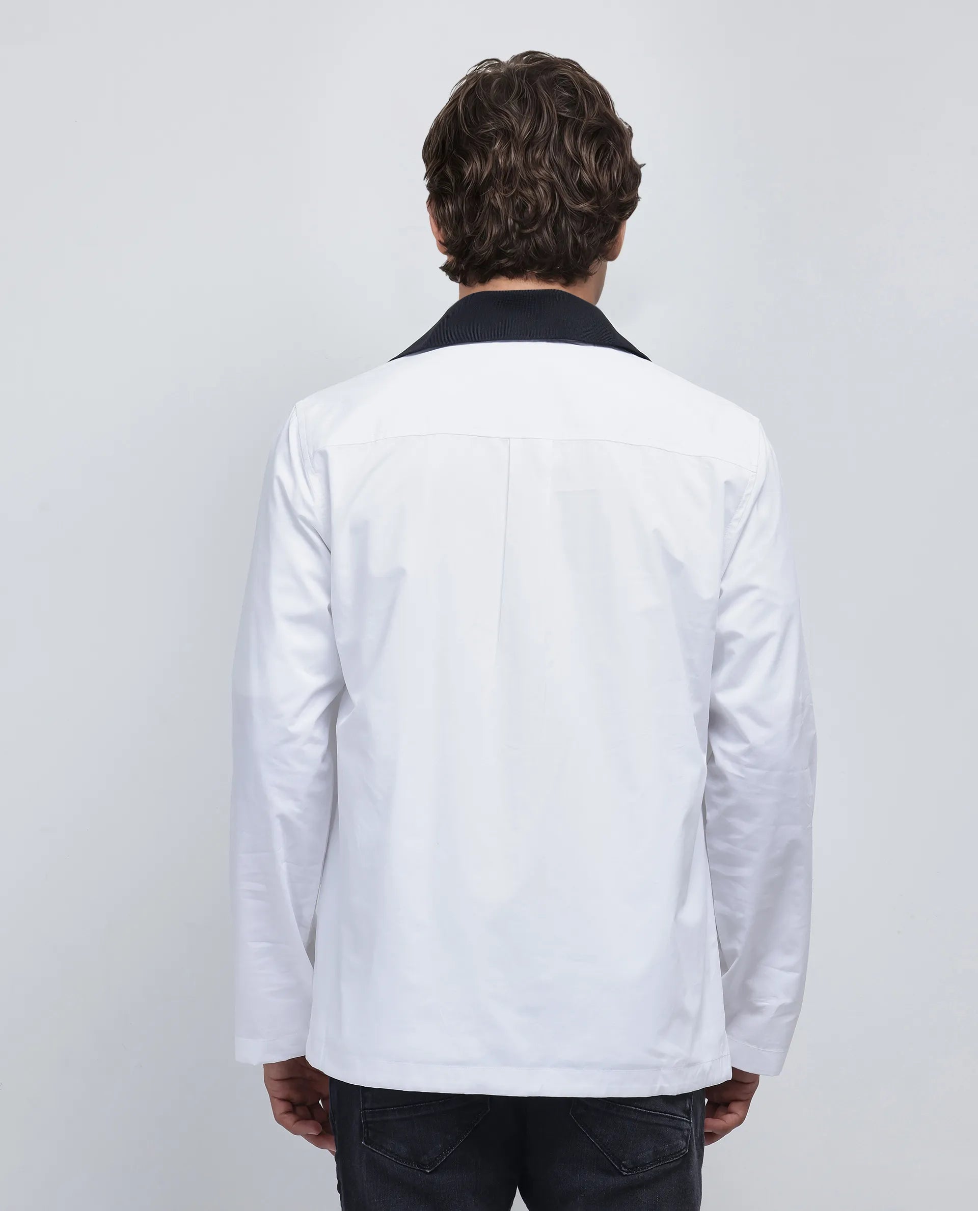 Rare Rabbit Men's Kax White Cotton Fabric Full Sleeve Collared Neck Button Closure Relaxed Fit Plain Shirt