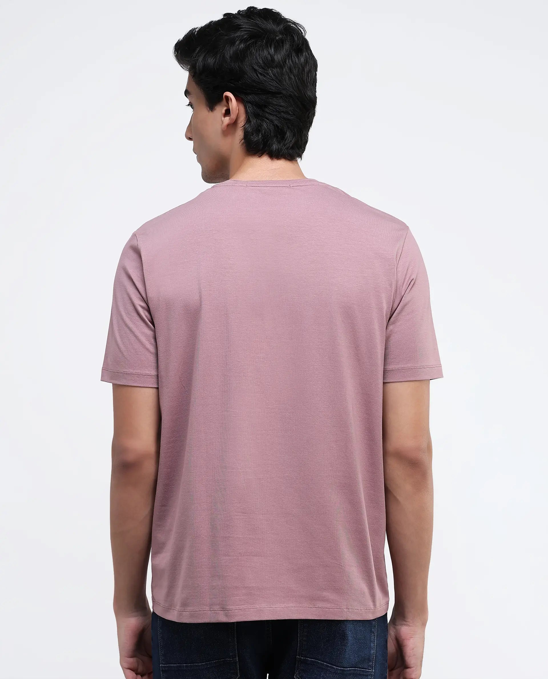 Rare Rabbit Men Keat Pink Short Sleeves Crew Neck Regular Fit Hd Graphic Print T-Shirt