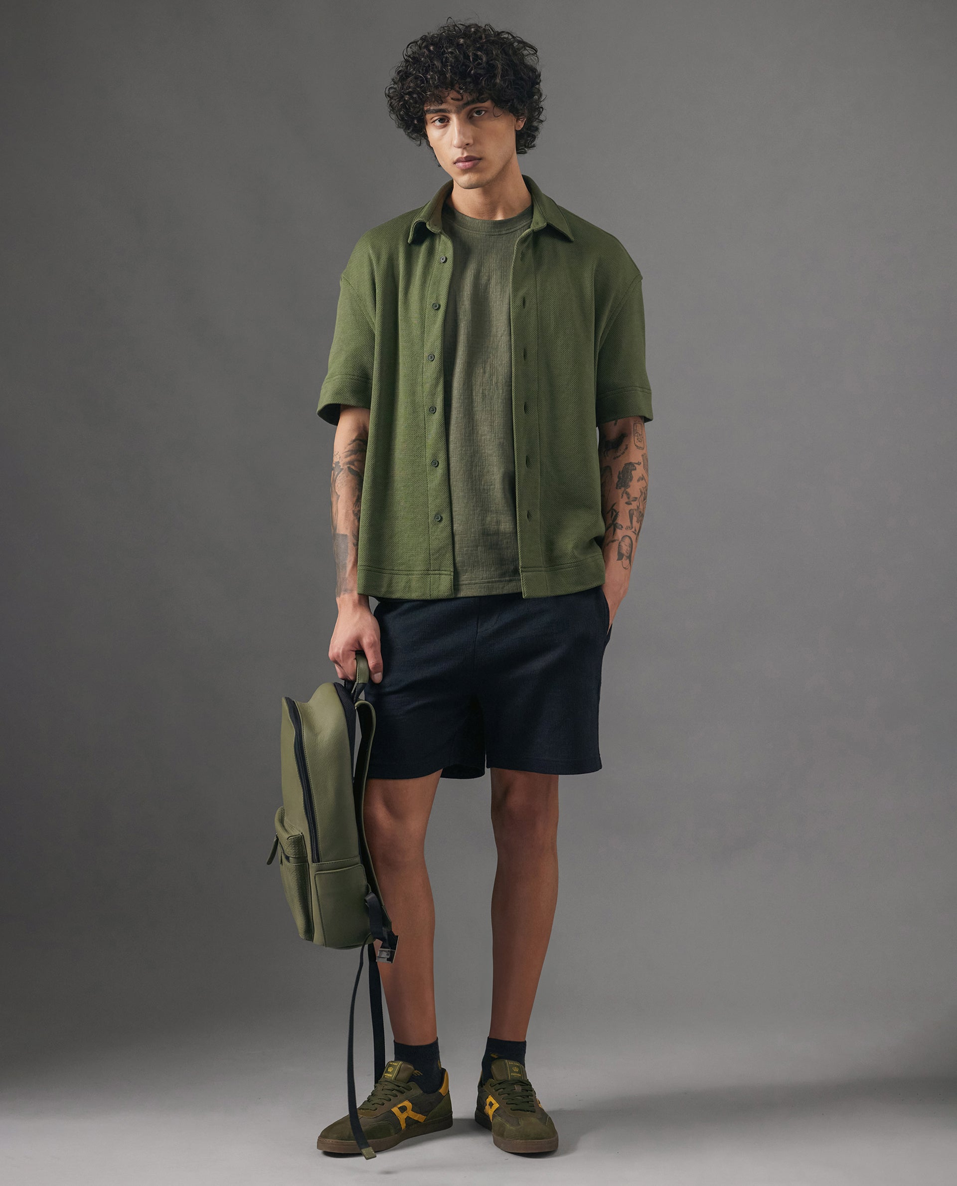 Rare Rabbit Men Kelor Black Cotton Elastane Fabric Drawstring Closure Back Label Plain Shorts