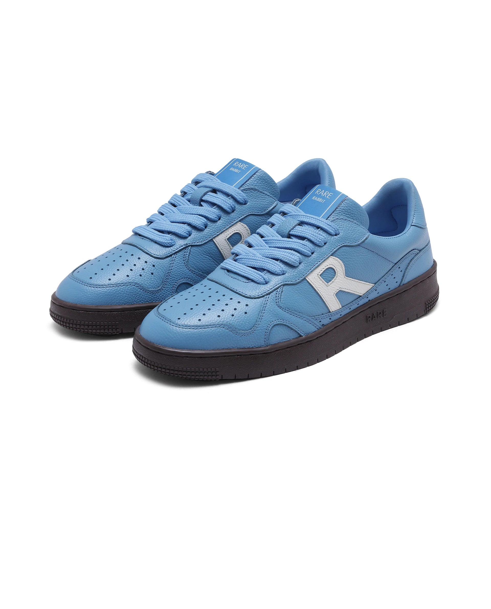 Rare Rabbit Men's Kepler Blue Genuine Leather Low-top Lace-up Sneaker Shoes